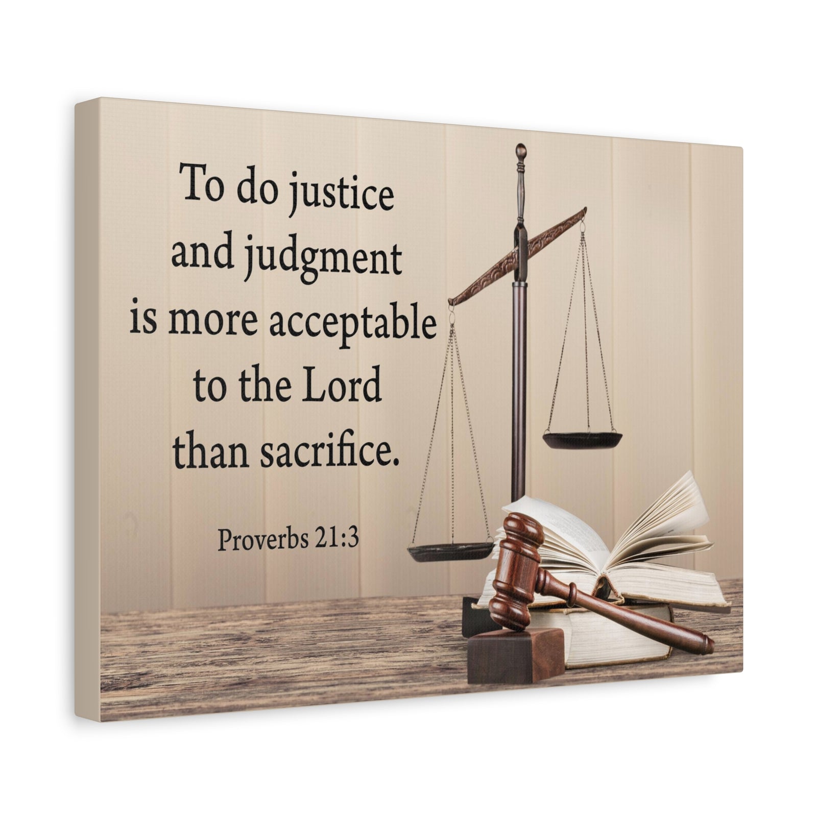 Scripture Walls Judgment and Justice Proverbs 21:3 Bible Verse Canvas Christian Wall Art Ready to Hang-Express Your Love Gifts