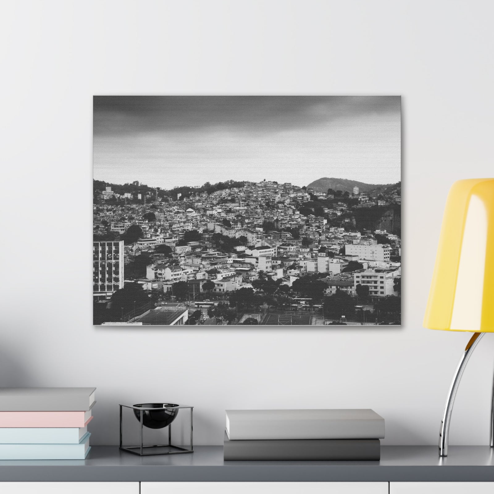 Rio de Janeiro Black And White Skyline Canvas Artwork High-Quality Breathtaking Stunning Cityscape for Home Decor Ready to Hang-Express Your Love Gifts