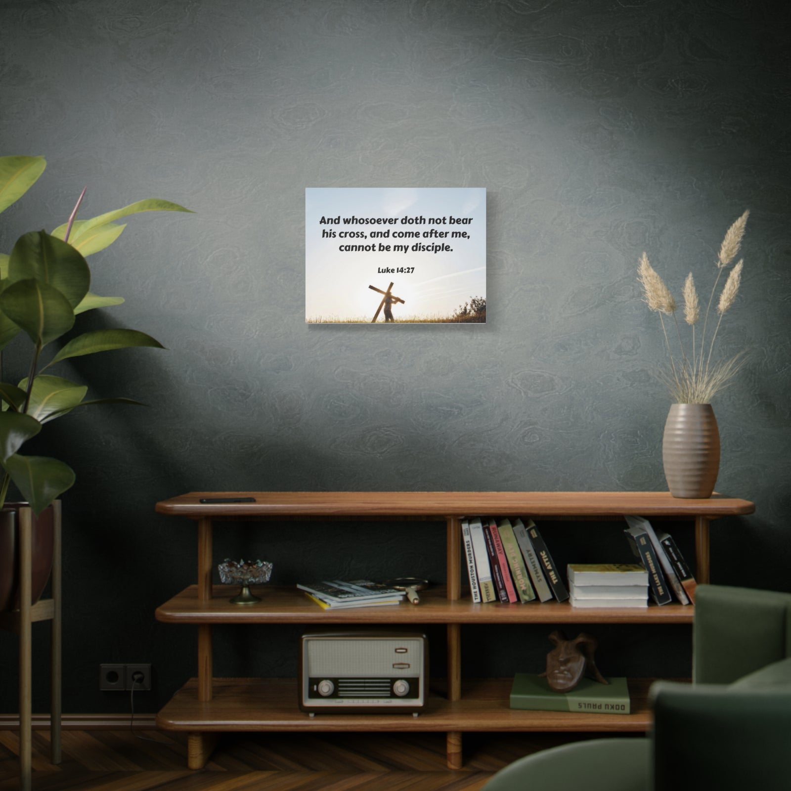 Scripture Walls Cross Luke 14:27 Bible Verse Canvas Christian Wall Art Ready to Hang-Express Your Love Gifts