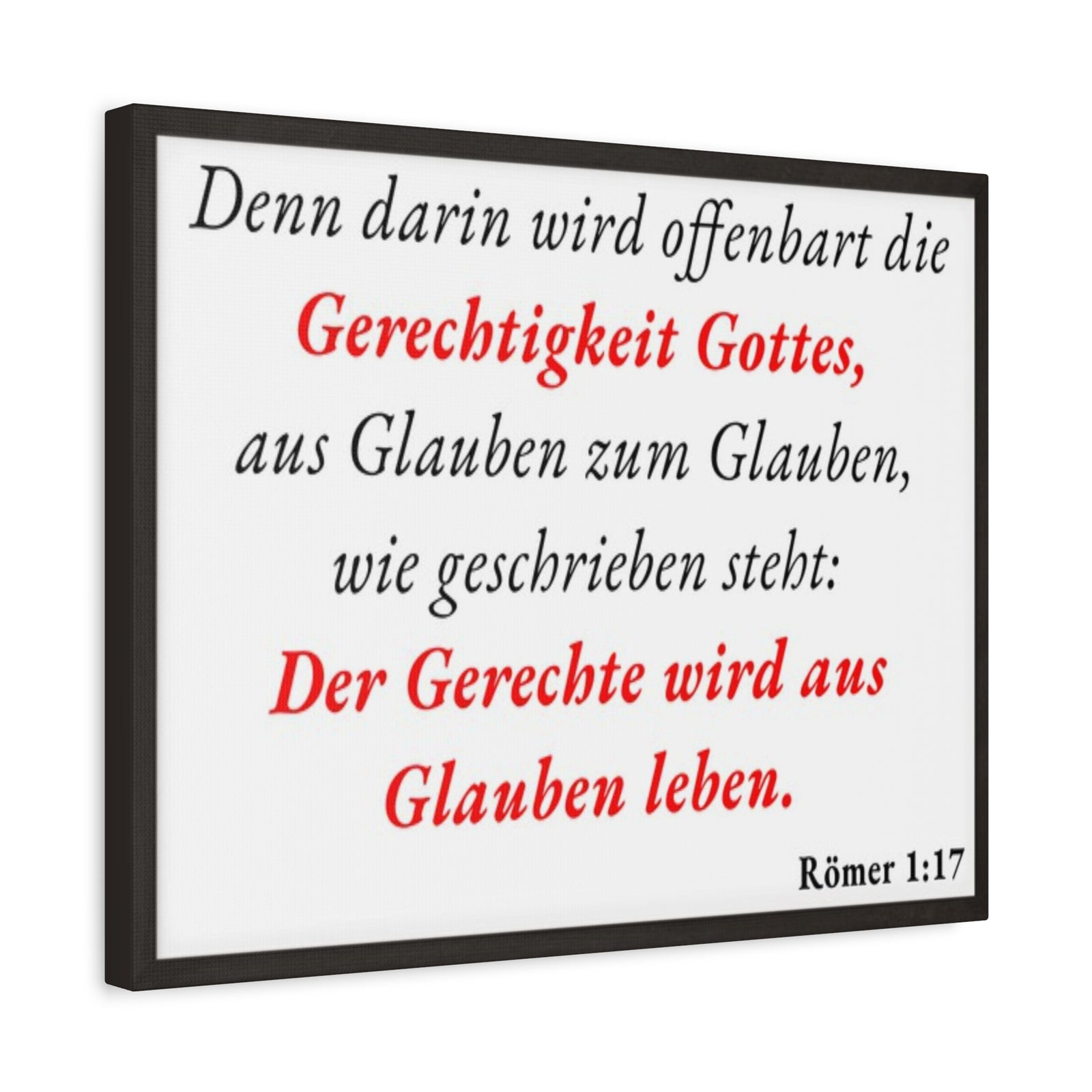 Scripture Walls Römer 1:17 Romans 1:17 Live By Faith German White Bible Verse Canvas Christian Wall Art Ready to Hang Unframed-Express Your Love Gifts