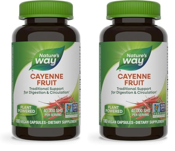 Nature's Way Cayenne Pepper – Digestion & Circulation Support, Non-GMO, 180 VCaps (Pack of 2)-Express Your Love Gifts