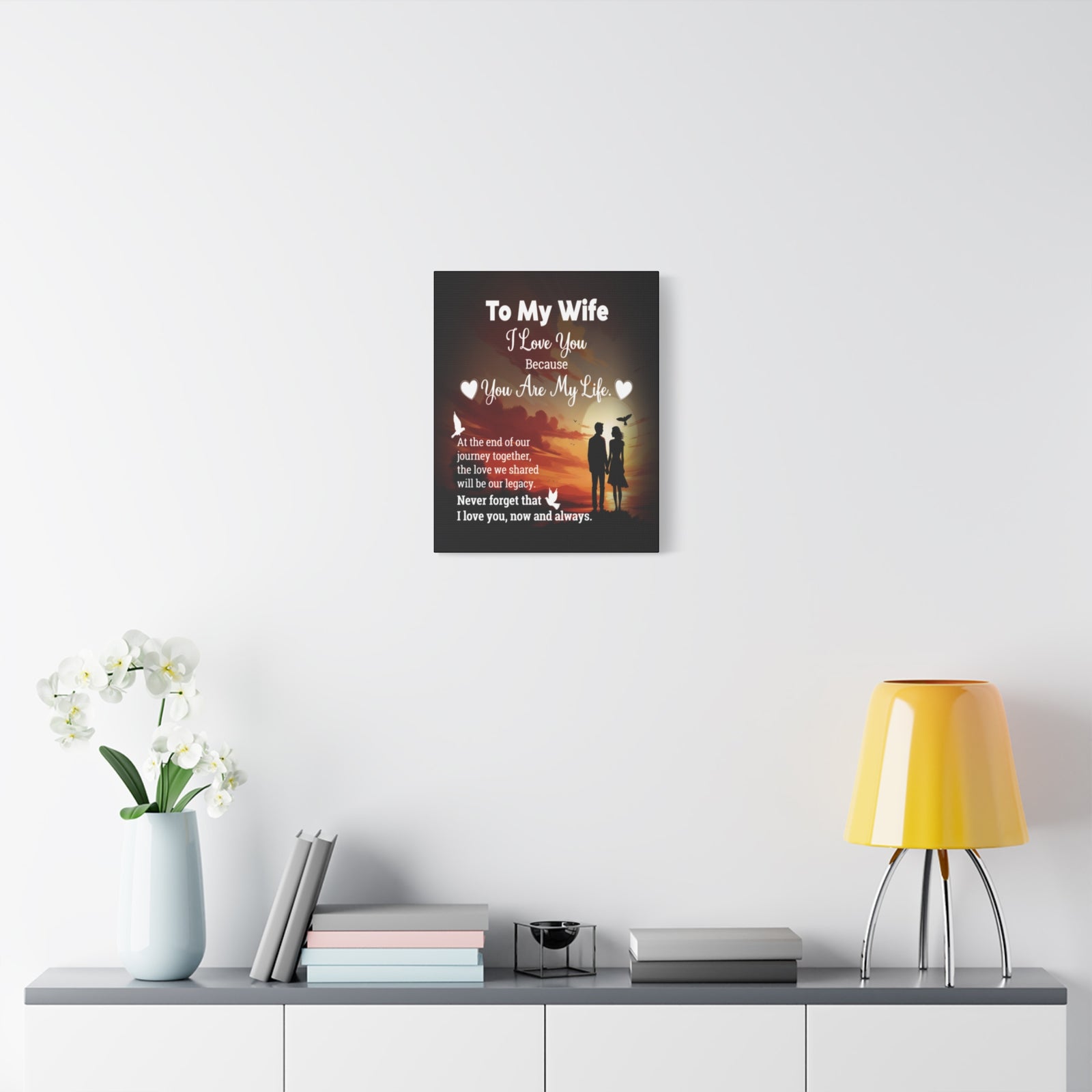 To My Wife Sunset Romance Canvas Wall Art - Heartfelt Gift of Love & Legacy-Express Your Love Gifts