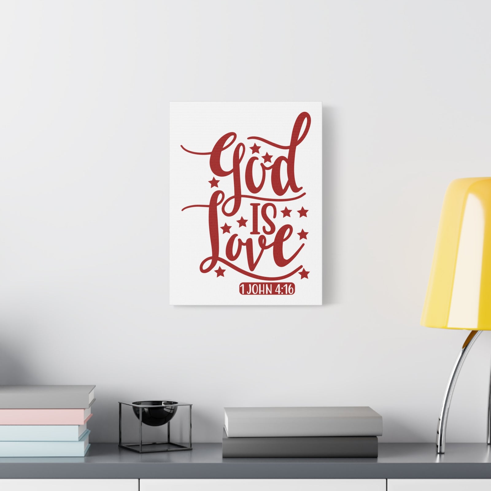 Scripture Canvas 1 John 4:16 God Is Love Christian Wall Art Bible Verse Print Ready to Hang-Express Your Love Gifts