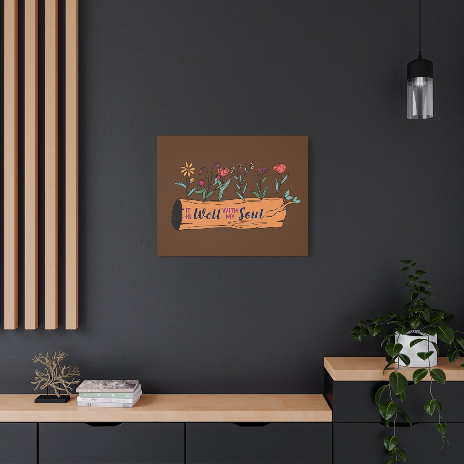 Scripture Canvas With My Soul Flower Psalm 42:7 Christian Wall Art Bible Verse Print Ready to Hang-Express Your Love Gifts