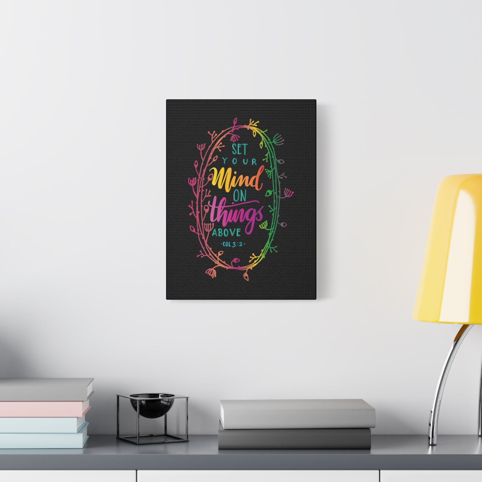 Scripture Canvas Things Above Col 3:2 Christian Wall Art Bible Verse Print Ready to Hang-Express Your Love Gifts