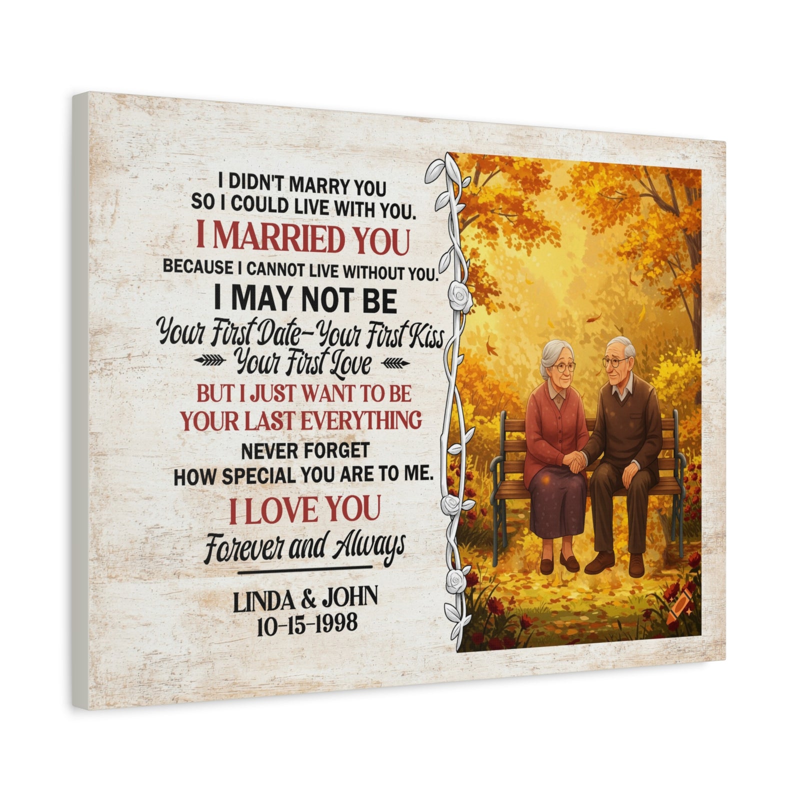 Personalized Anniversary Canvas Print “I Married You” – Romantic Couple Wall Art-Express Your Love Gifts