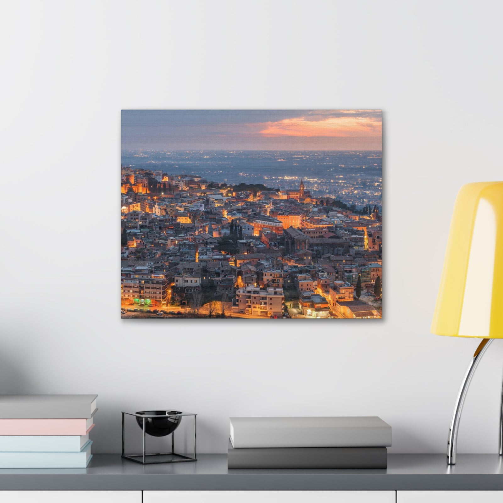 Rome Night Skyline Canvas Artwork High-Quality Breathtaking Stunning Cityscape for Home Decor Ready to Hang-Express Your Love Gifts