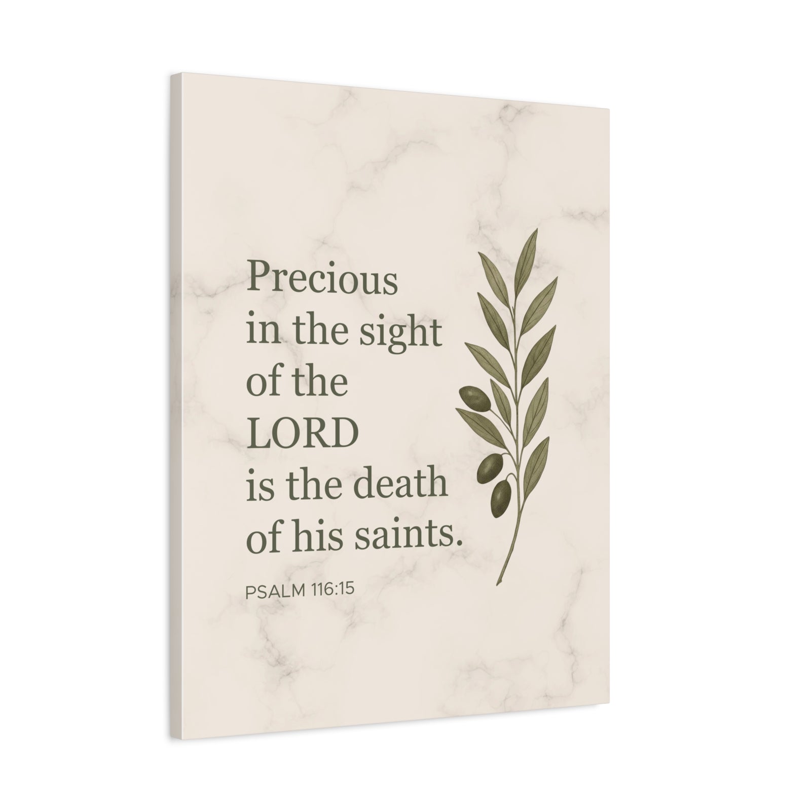Scripture Canvas Precious in the Sight of the Lord Psalm 116:15 Christian Wall Art Bible Verse Print Ready to Hang-Express Your Love Gifts