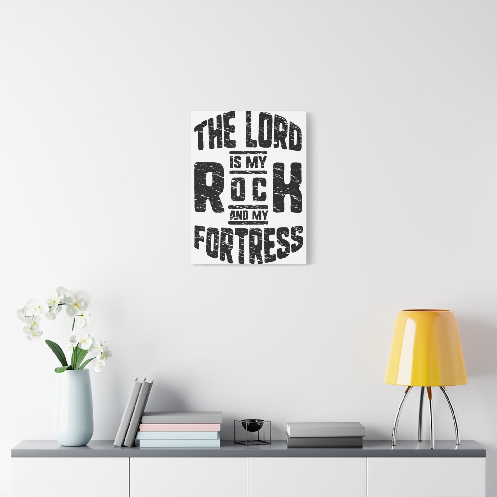 Scripture Walls Psalms 18:2 Lord My Rock and Fortress Bible Verse Canvas Christian Wall Art Ready to Hang Unframed-Express Your Love Gifts