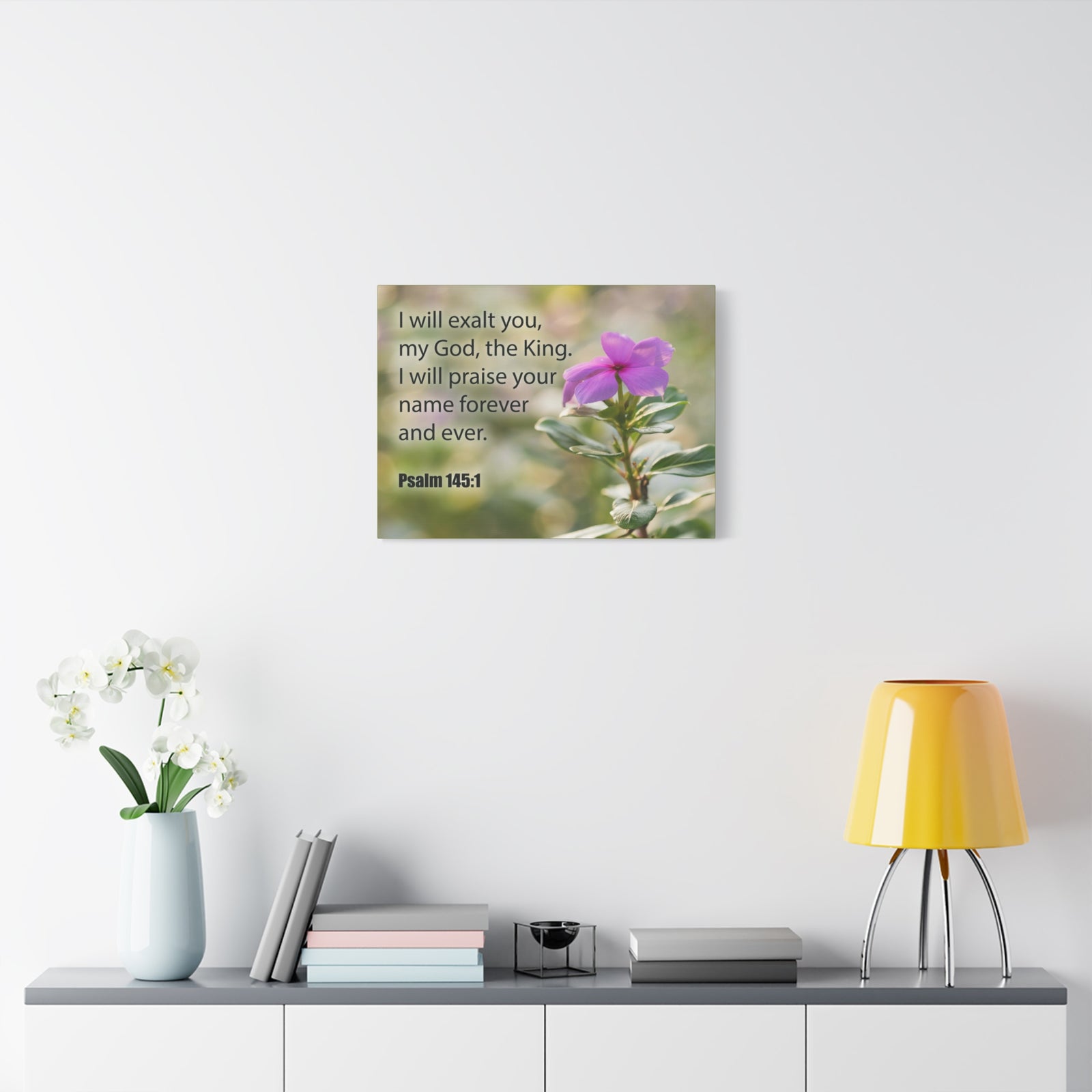 Bible Verse Canvas God The King Psalm 145:1 Christian Home Decor Scripture Art-Express Your Love Gifts