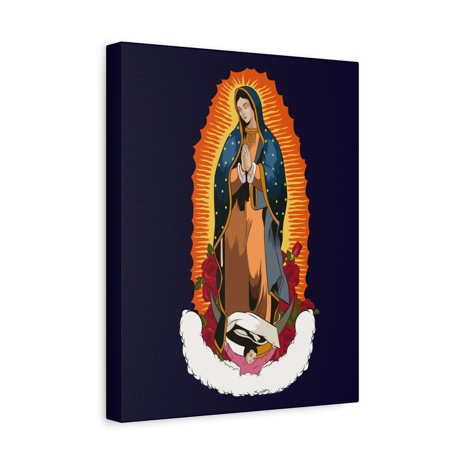 Our Lady of Guadalupe (Spanish: Nuestra Señora de Guadalupe ) Printed On Ready To Hang Stretched Canvas Wall Art-Express Your Love Gifts
