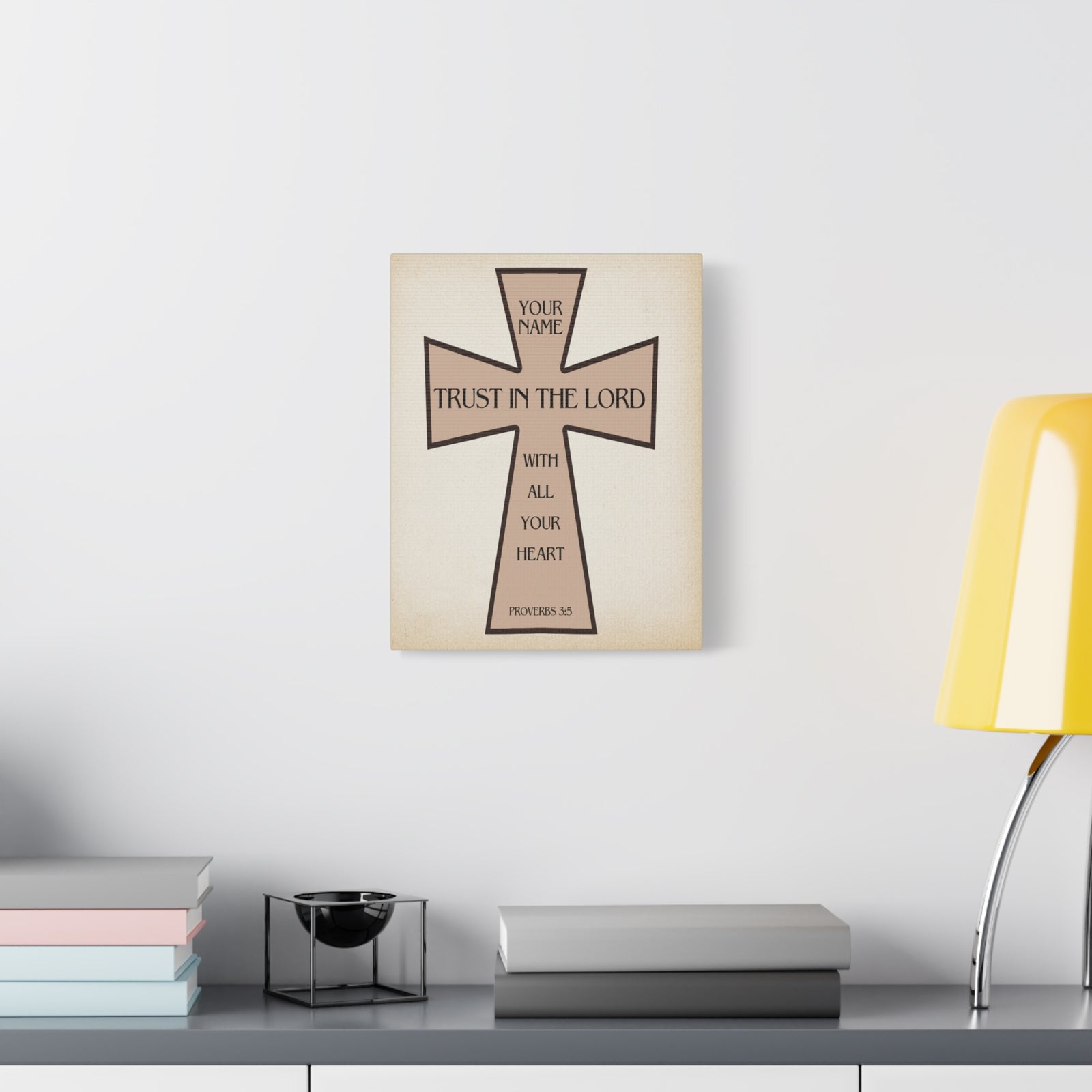 Proverbs 3:5 Trust in The Lord Cross Canvas Gallery Wraps-Express Your Love Gifts