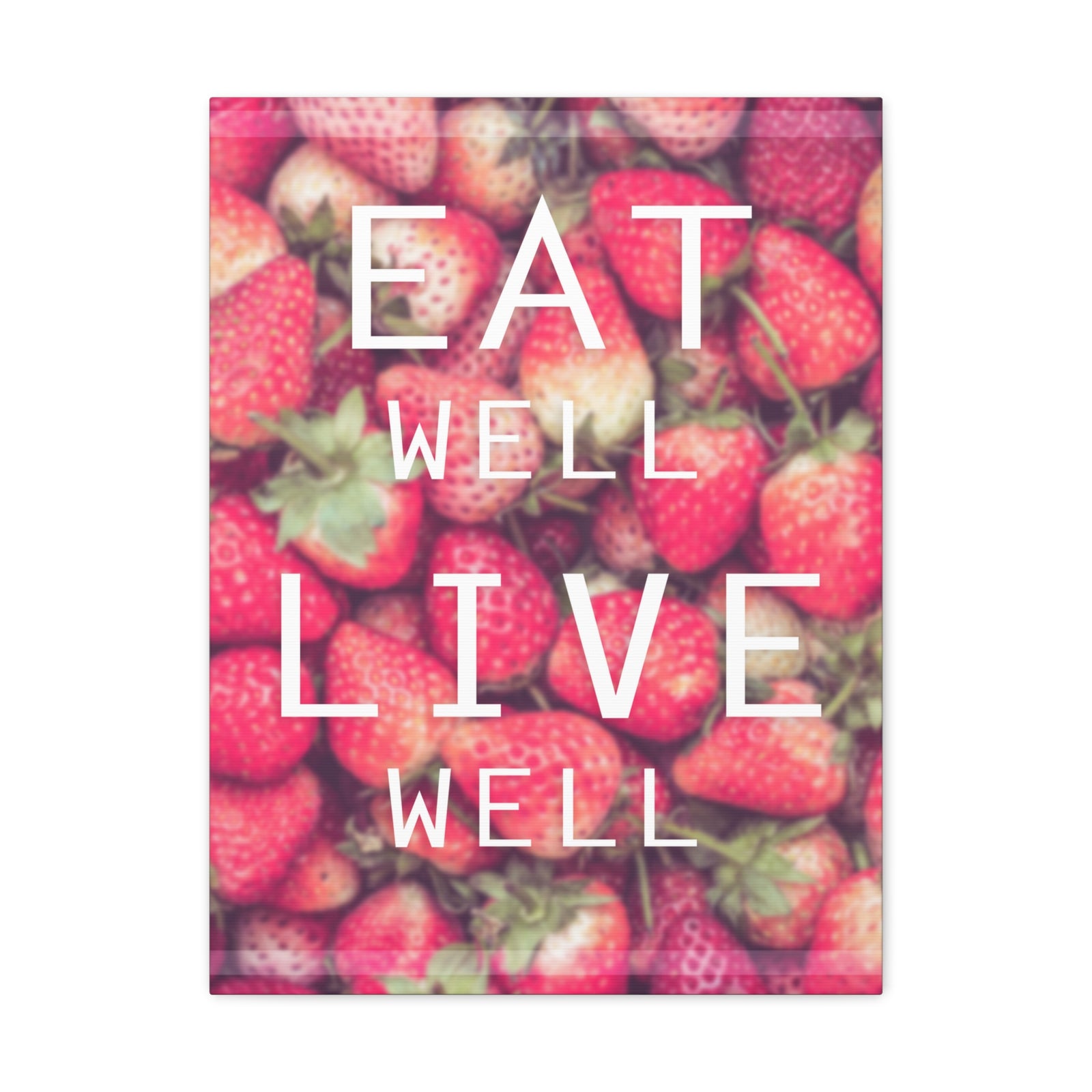 Inspirational Quote Canvas Eat Well Live Well Motivational Print Ready to Hang Artwork-Express Your Love Gifts