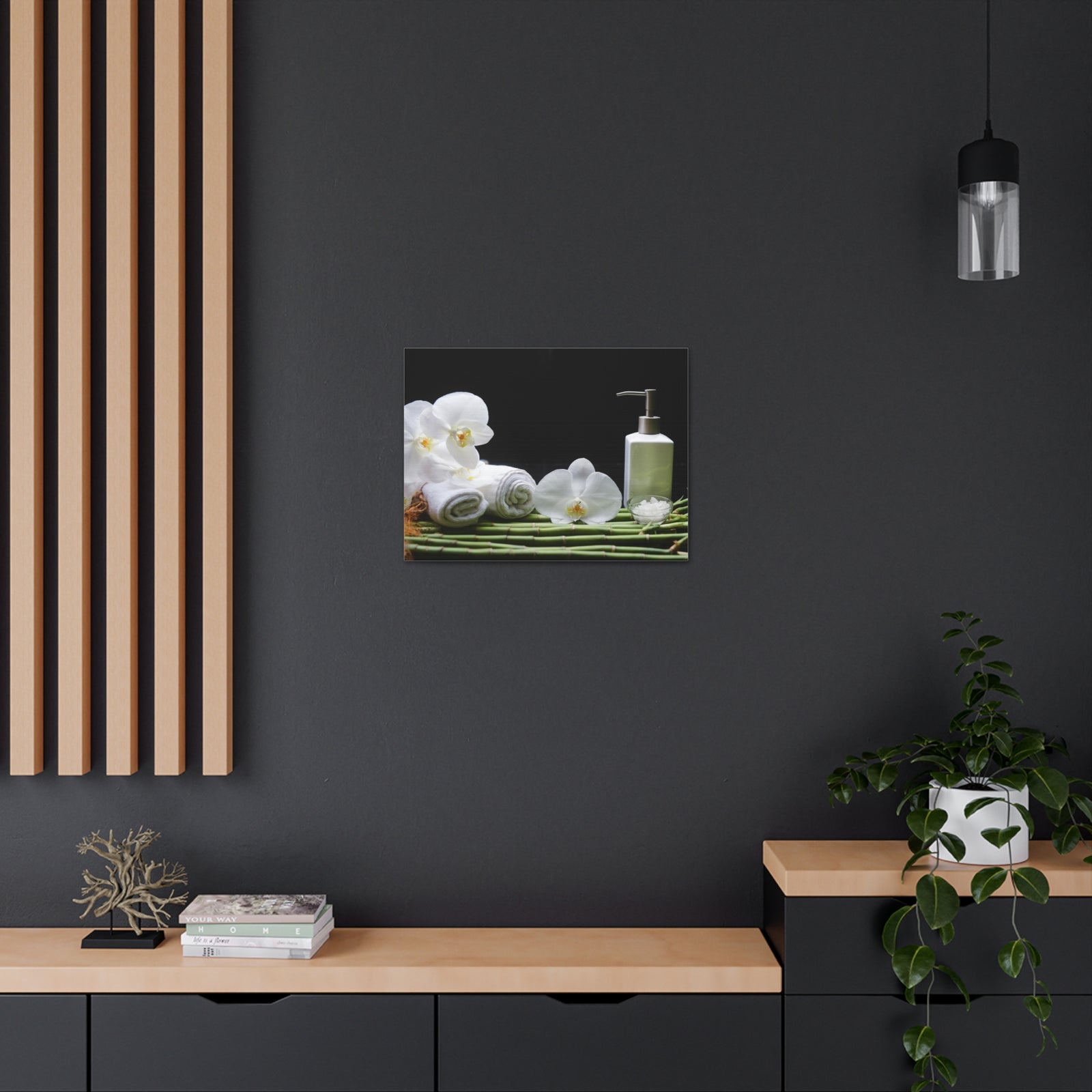 Long Green Leaves Forest Floral Nature Photography Canvas Wall Art for Home Decor Ready-to-Hang-Express Your Love Gifts