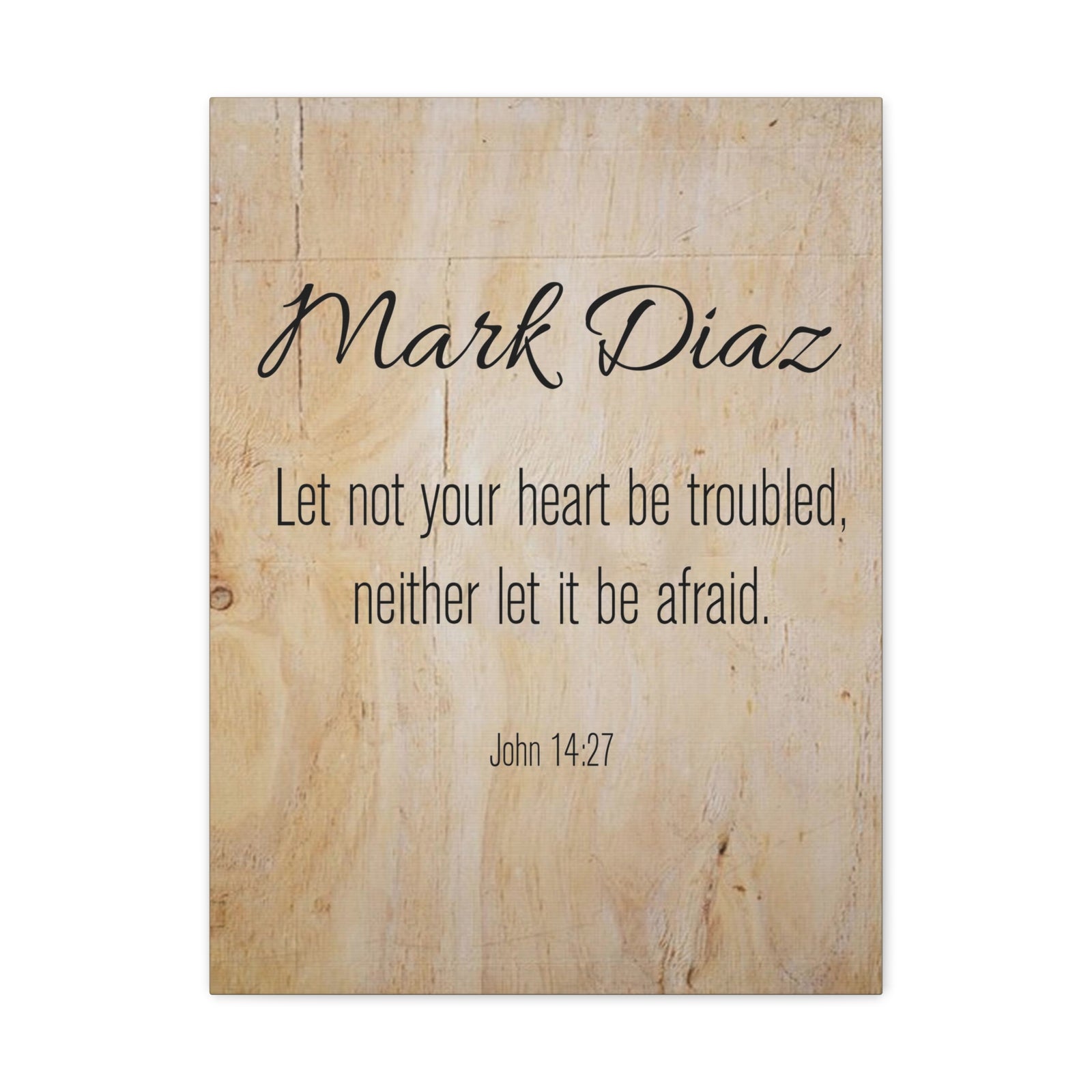 Scripture Walls Personalized No Fear No Trouble John 14:27 Bible Chapter Canvas Christian Wall Art Ready to Hang-Express Your Love Gifts