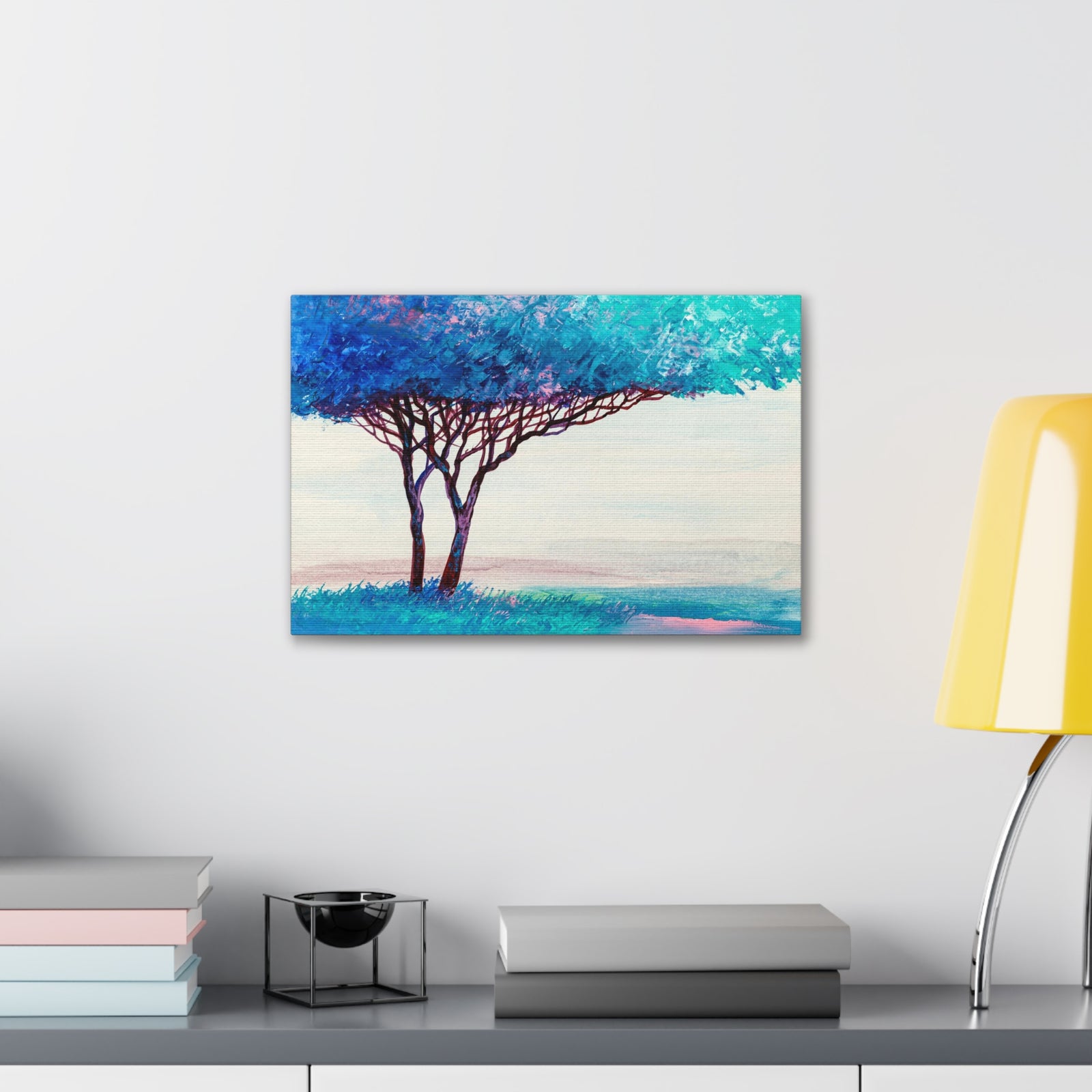 Oil Painting Landscape Abstract Tree Hand Painted Contemporary Art Canvas Wall Art for Home Decor Ready-to-Hang-Express Your Love Gifts