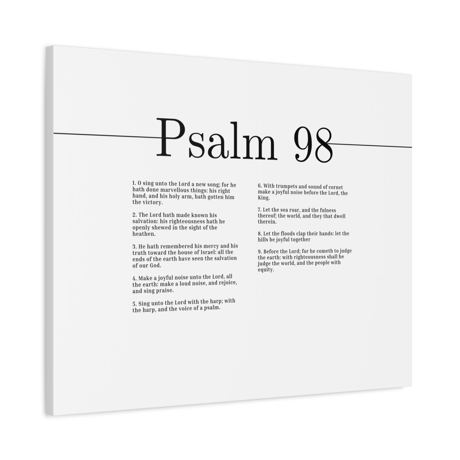Scripture Canvas Shall He Judge The World Psalm 98 Christian Wall Art Bible Verse Print Ready to Hang-Express Your Love Gifts