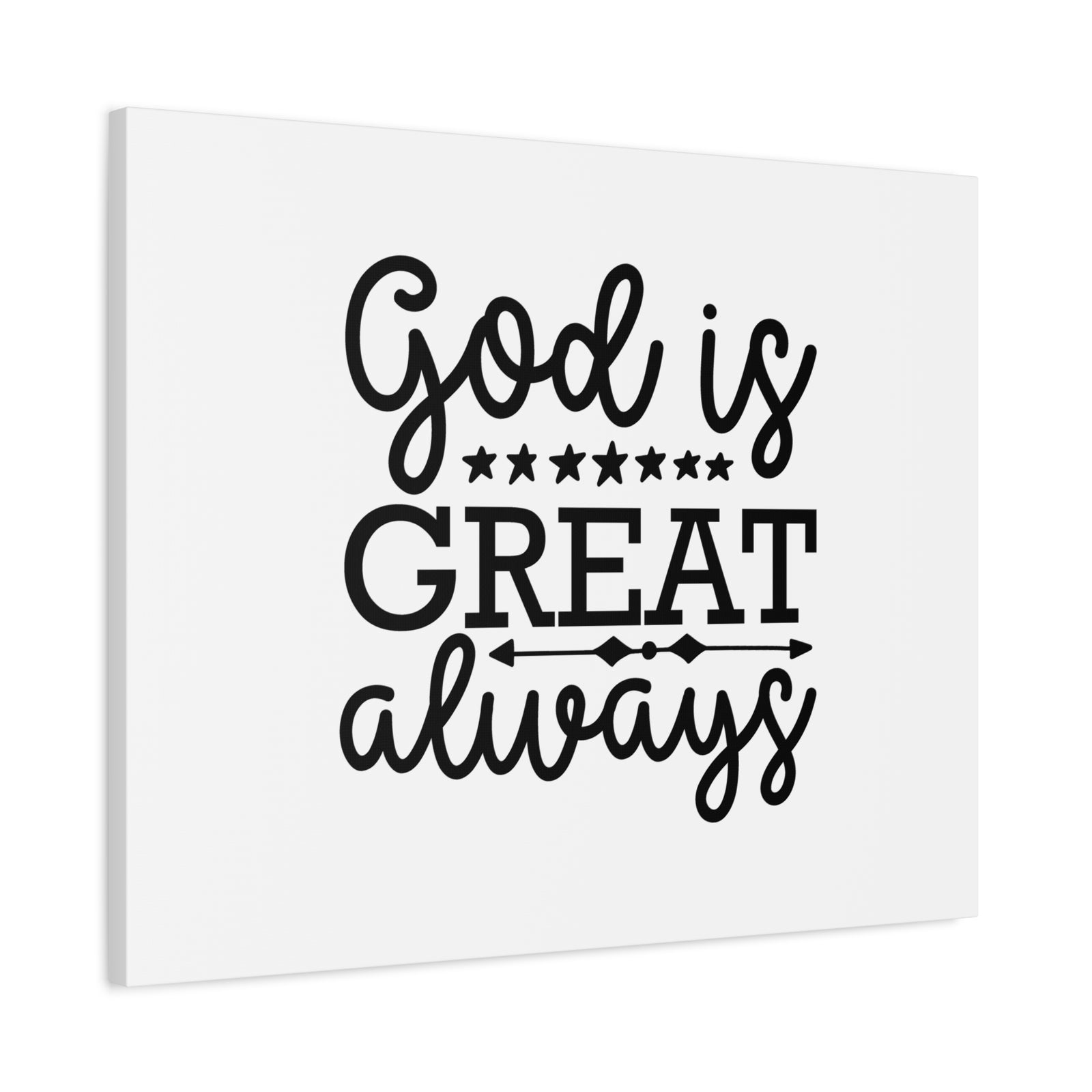 Scripture Canvas God Is Great Always Psalm 23:4 Christian Wall Art Bible Verse Print Ready to Hang-Express Your Love Gifts