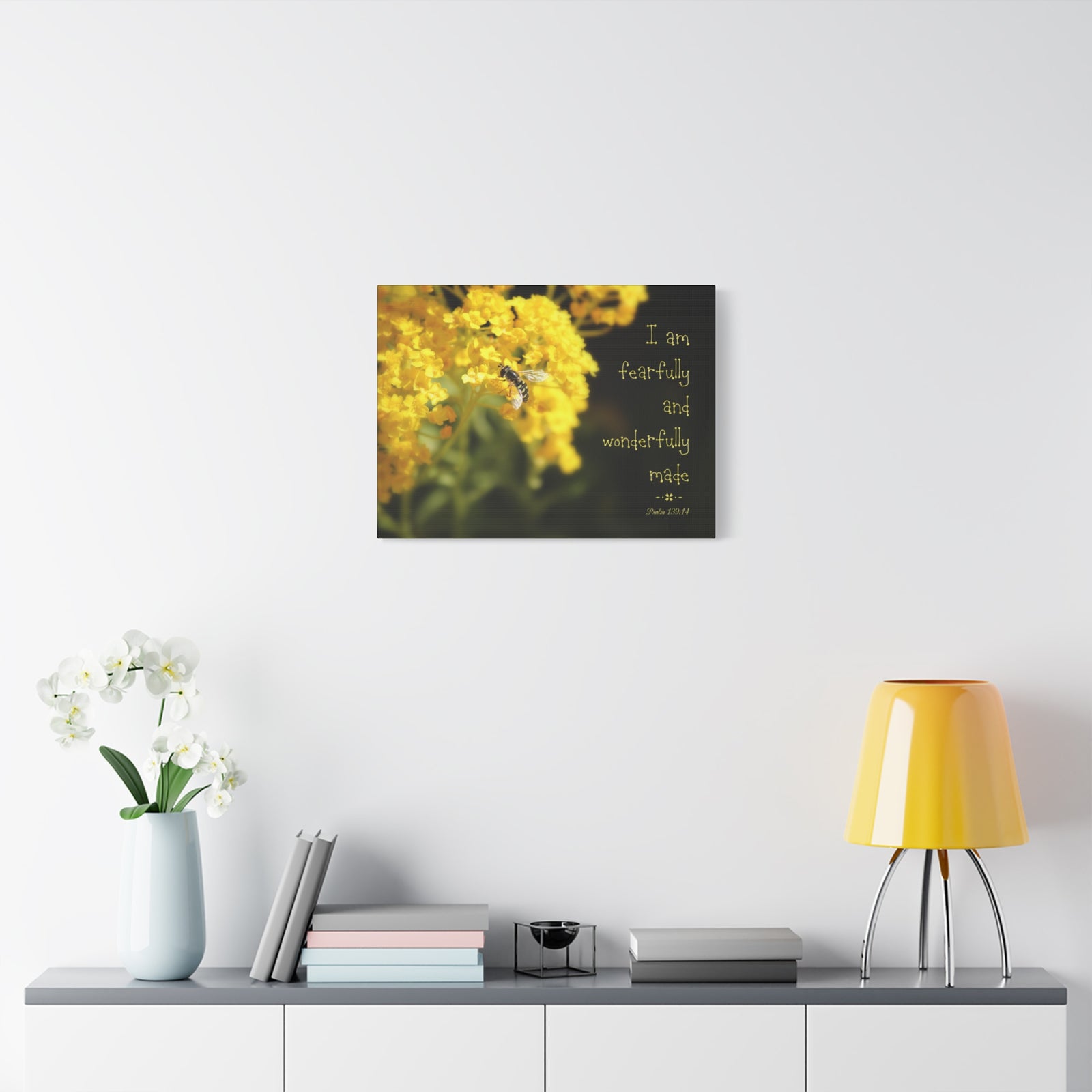 Scripture Canvas Wonderfully Made Psalm 139:14 Christian Wall Art Bible Verse Print Ready to Hang-Express Your Love Gifts