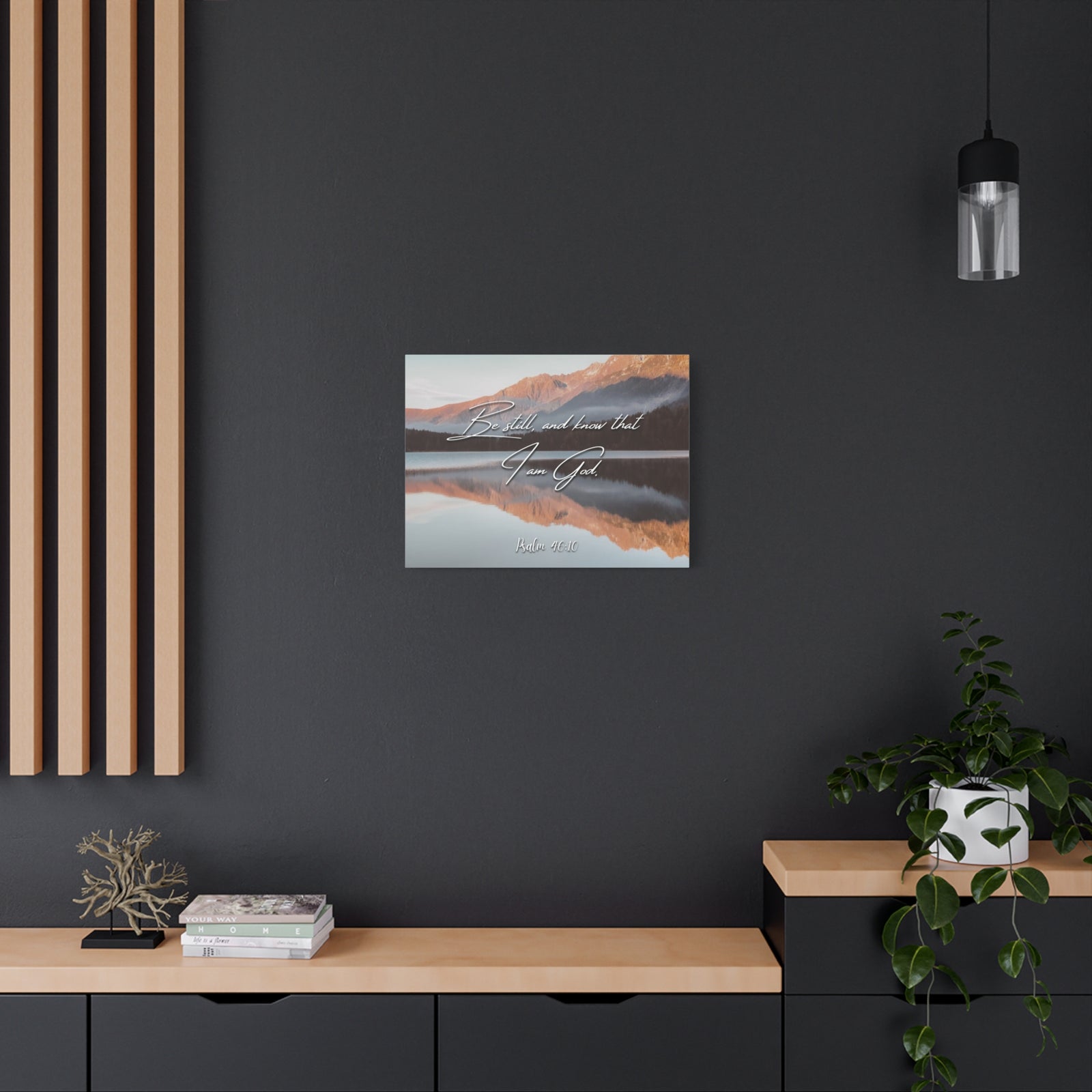 Scripture Canvas Be Still & Know I Am God Psalm 46:10 Christian Wall Art Bible Verse Print Ready to Hang-Express Your Love Gifts
