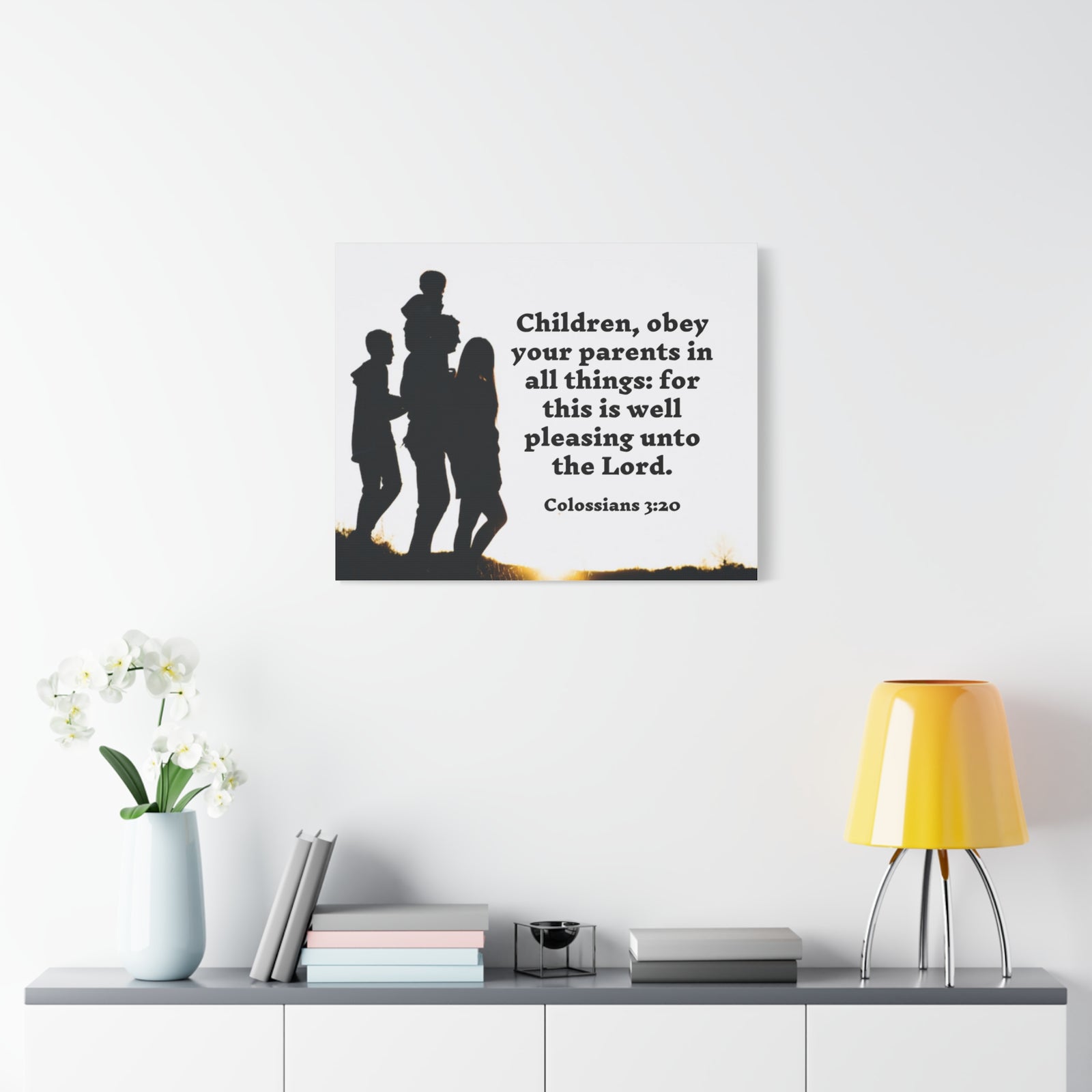 Scripture Walls Obey Your Parents Colossians 3:20 Bible Verse Canvas Christian Wall Art Ready to Hang-Express Your Love Gifts