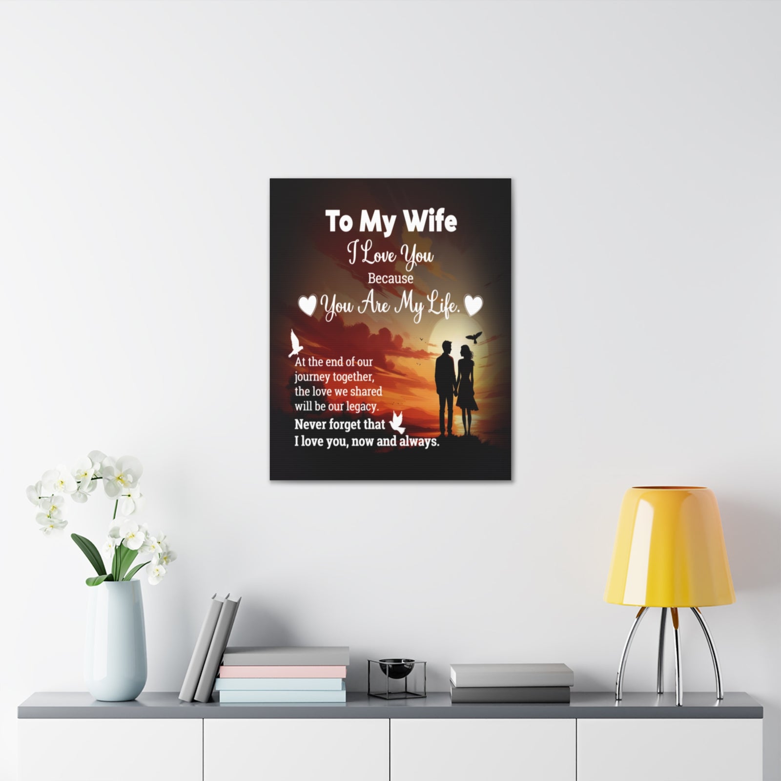To My Wife Sunset Romance Canvas Wall Art - Heartfelt Gift of Love & Legacy-Express Your Love Gifts