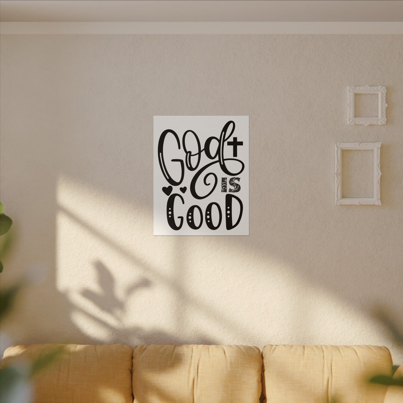 Scripture Canvas God Is Good Psalm 34:8 Christian Wall Art Print Ready to Hang-Express Your Love Gifts