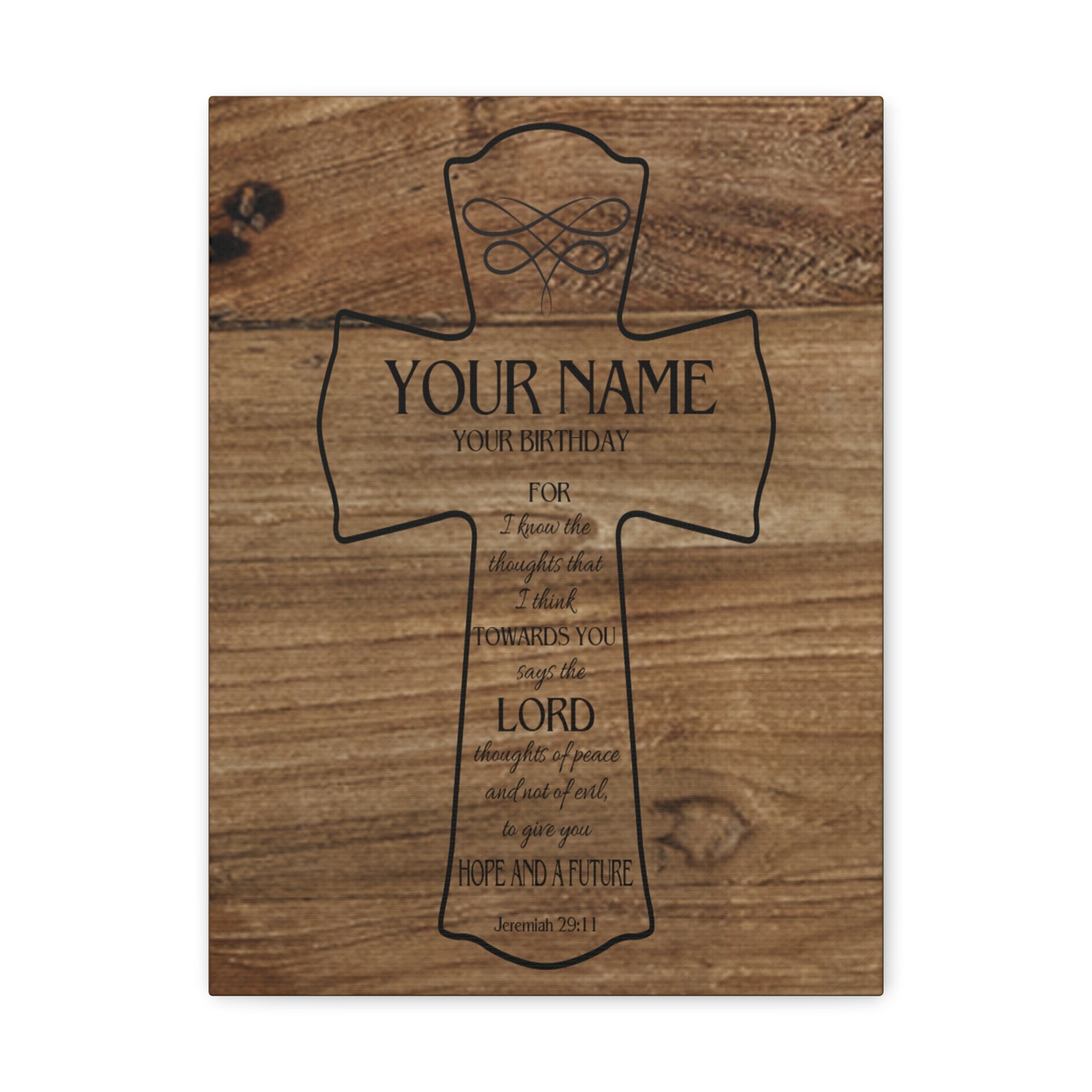 Scripture Walls Personalized Hope and a Future Jeremiah 29:11 Bible Chapter Canvas Christian Wall Art Ready to Hang-Express Your Love Gifts