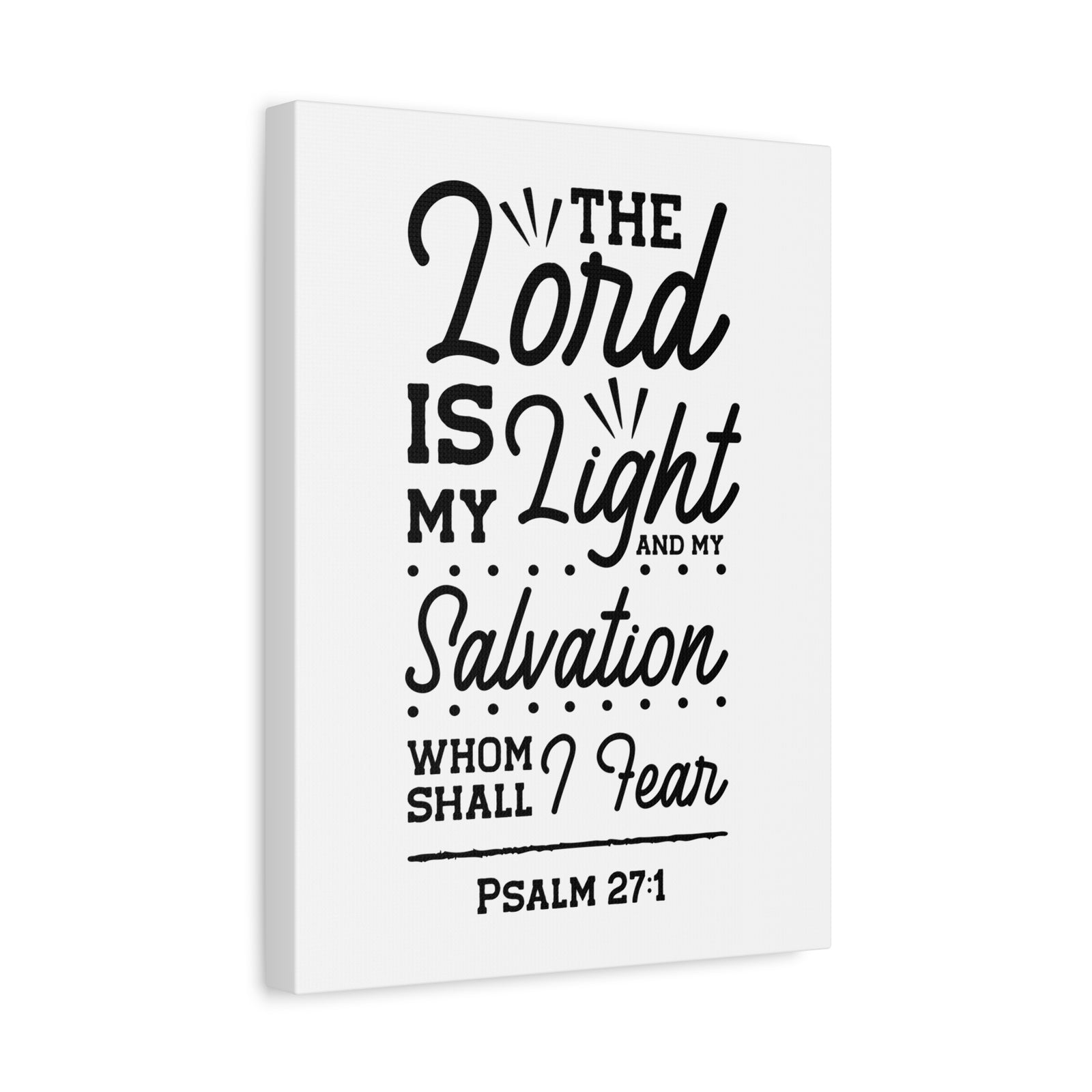 Scripture Canvas Lord Is My Light Psalm 27:1 Christian Wall Art Bible Verse Print Ready to Hang-Express Your Love Gifts