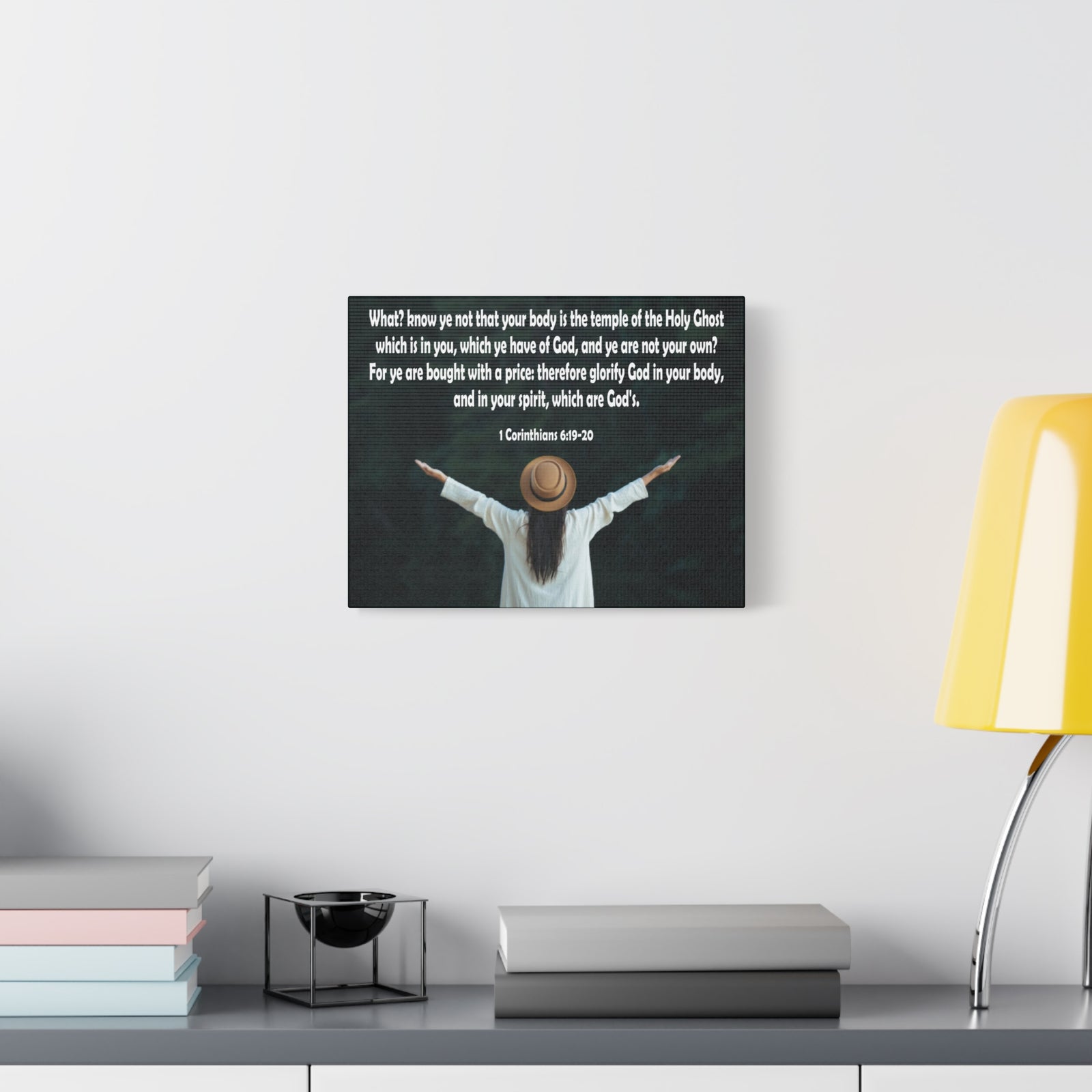 Bible Verse Canvas You Are Not Your Own 1 Corinthians 6:19-20 Christian Home Décor Wall Art Scripture Ready to Hang Faith Print-Express Your Love Gifts