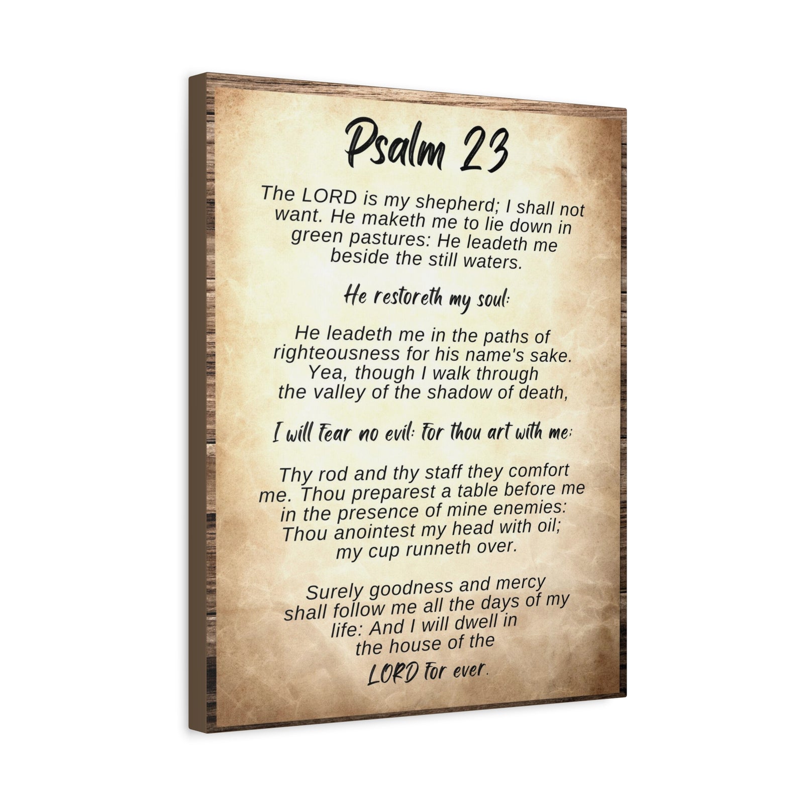 Scripture Walls The Lord Is My Shepherd Psalm 23 Bible Verse Canvas Christian Wall Art Ready to Hang-Express Your Love Gifts