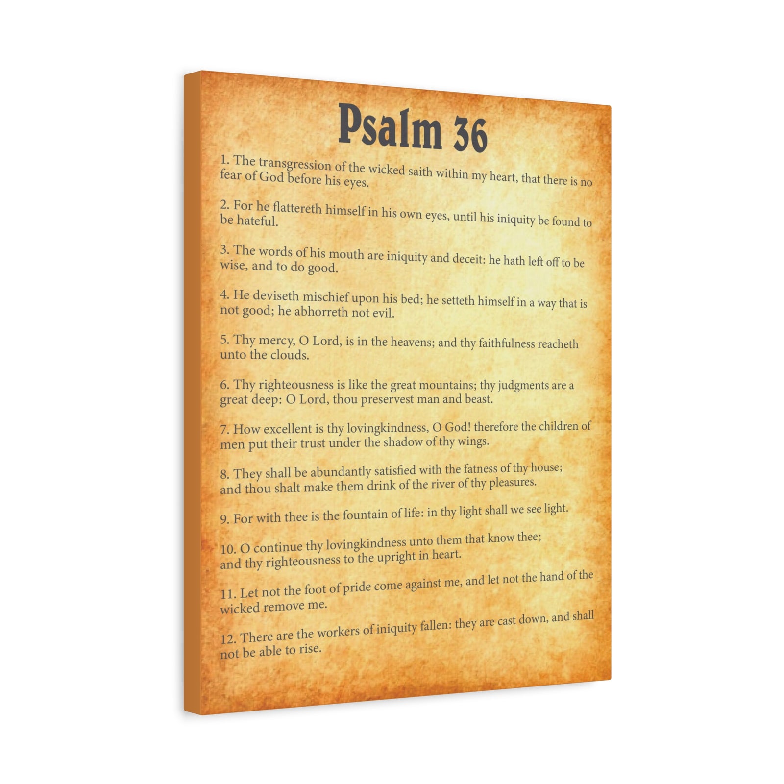 Scripture Walls Psalm 36 Gold Bible Chapter Canvas Christian Wall Art Ready to Hang-Express Your Love Gifts