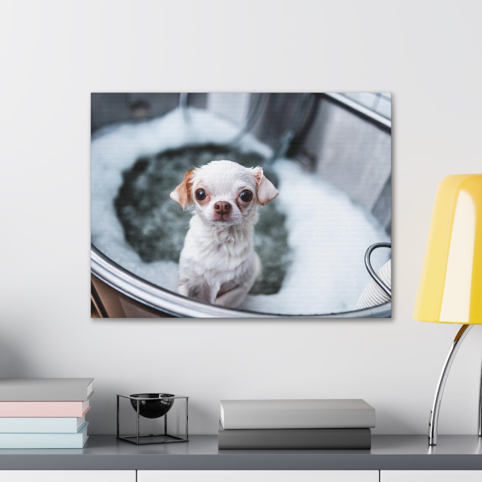 Cute Chihuahua Bathee Canvas Wall Art for Home Decor Ready-to-Hang-Express Your Love Gifts
