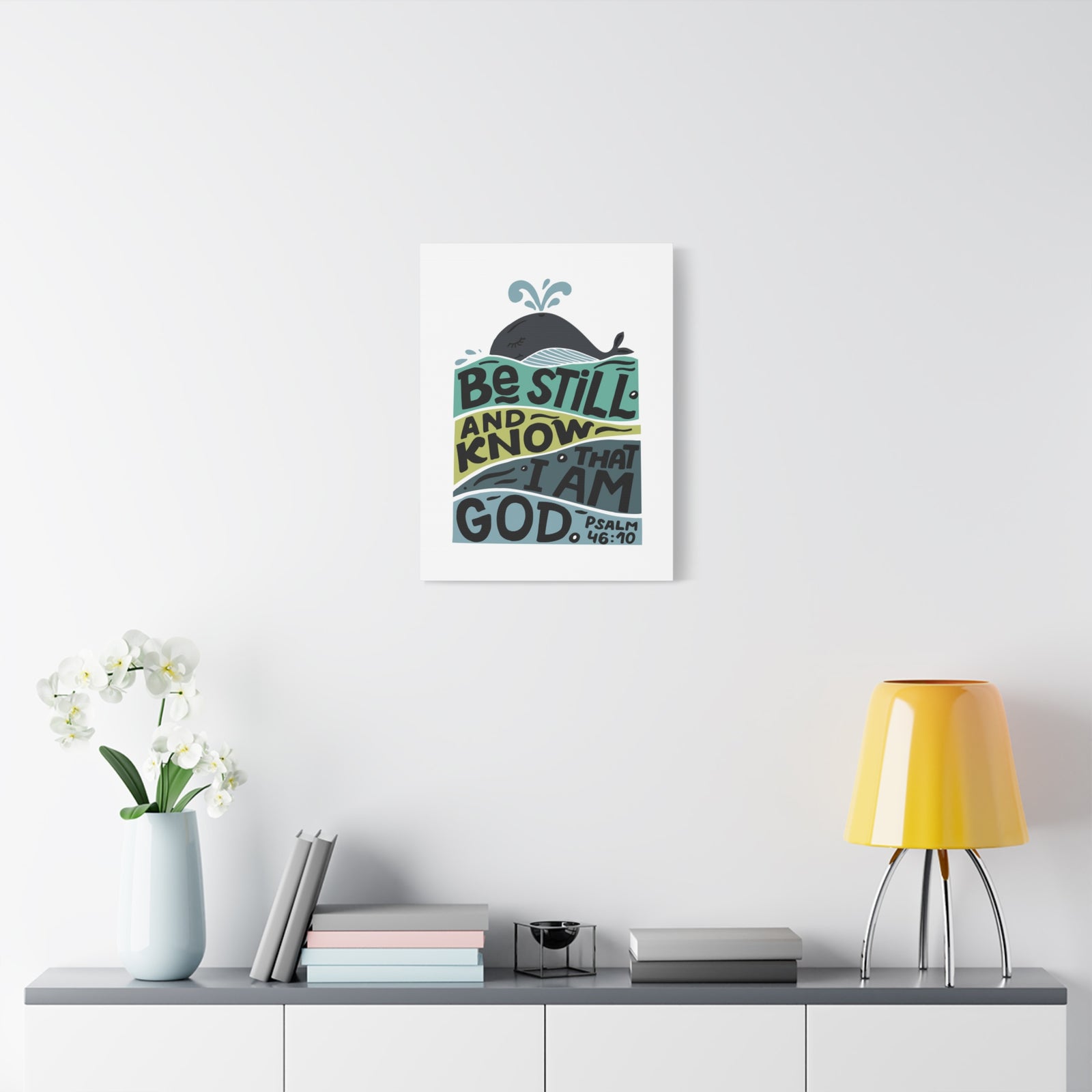 Scripture Canvas I Am God Psalm 46:10 Christian Wall Art Bible Verse Print Ready to Hang-Express Your Love Gifts