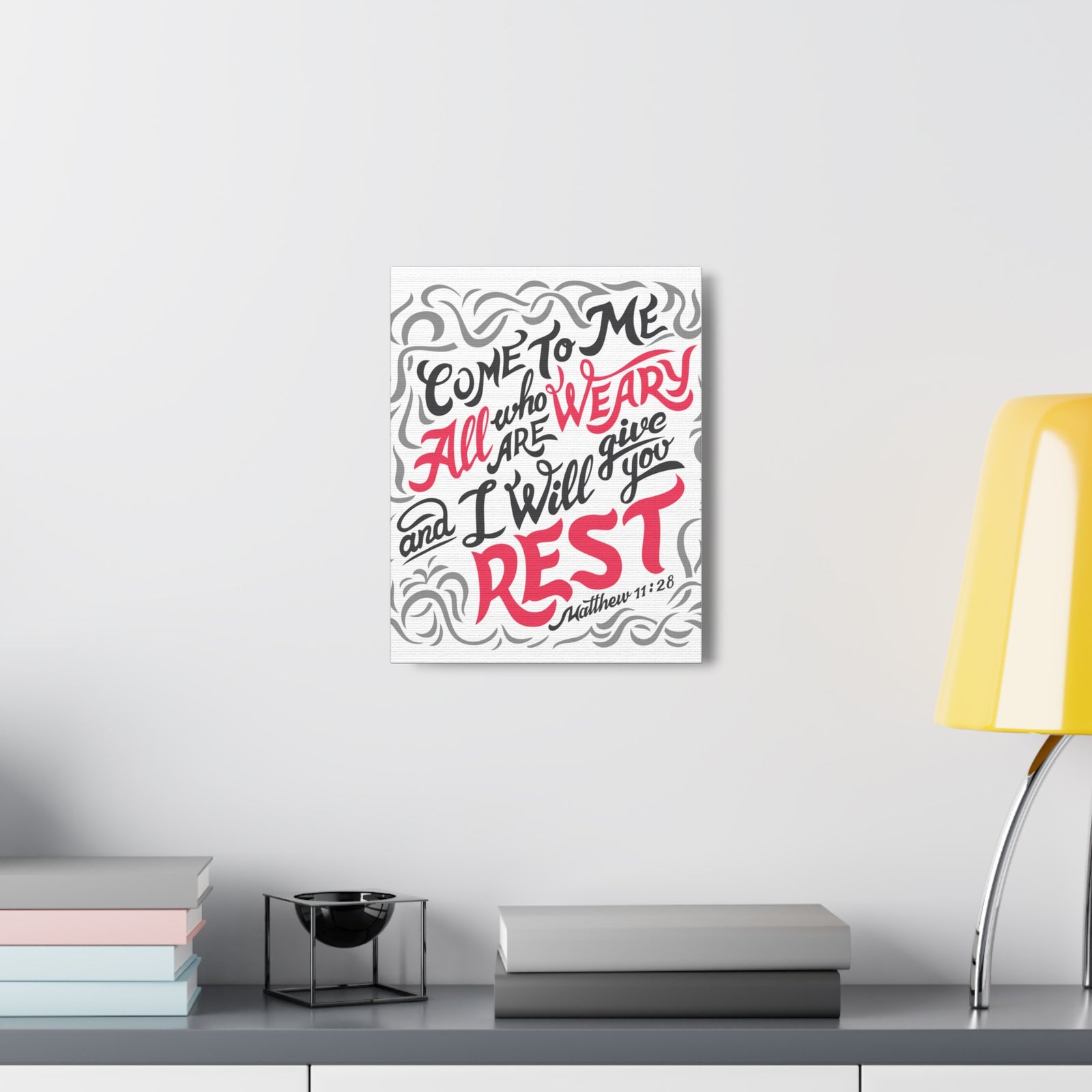 Scripture Canvas Come To Me All Matthew 11:28 Christian Wall Art Bible Verse Print Ready To Hang-Express Your Love Gifts
