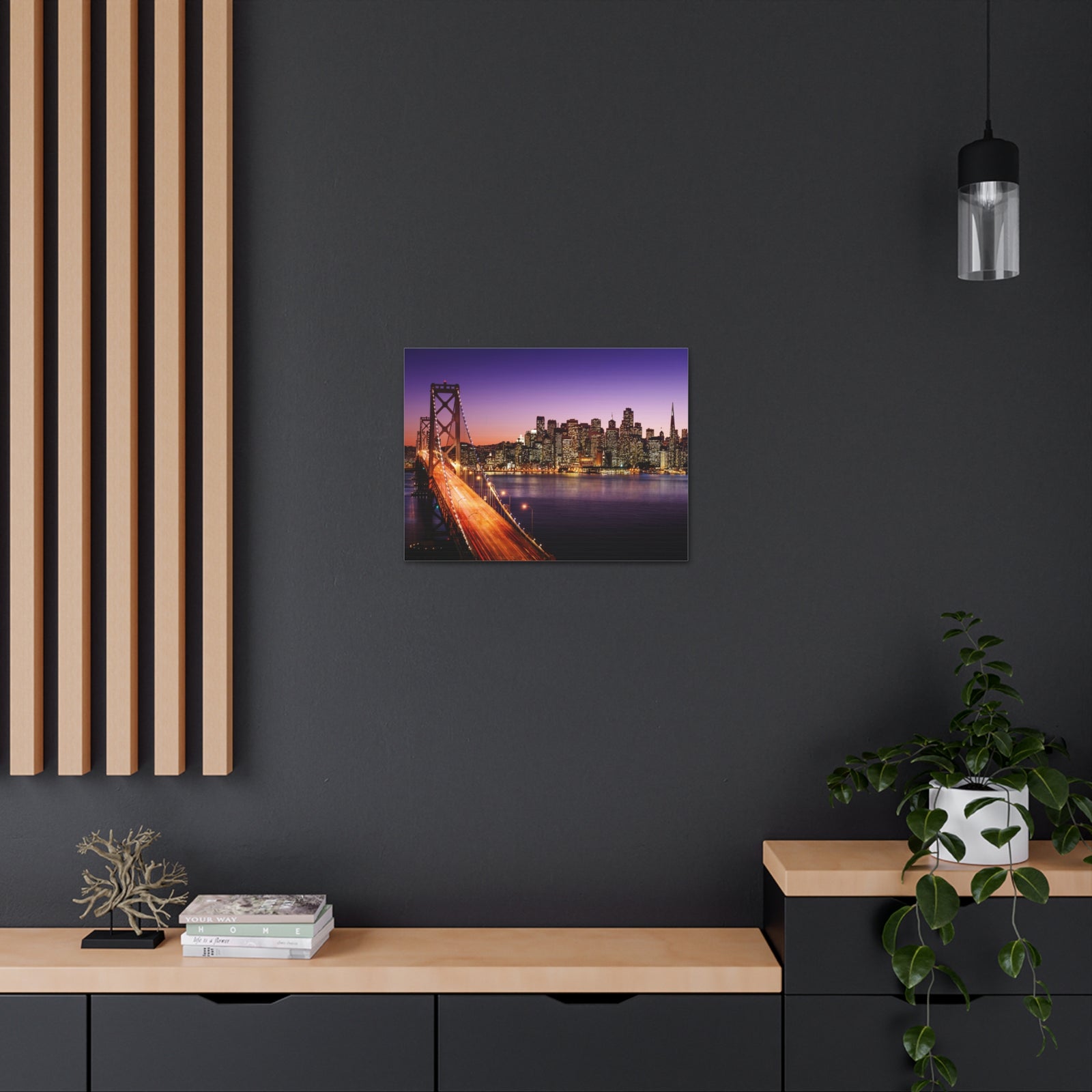 San Francisco Night Skyline Canvas Artwork High-Quality Breathtaking Stunning Cityscape for Home Decor Ready to Hang-Express Your Love Gifts