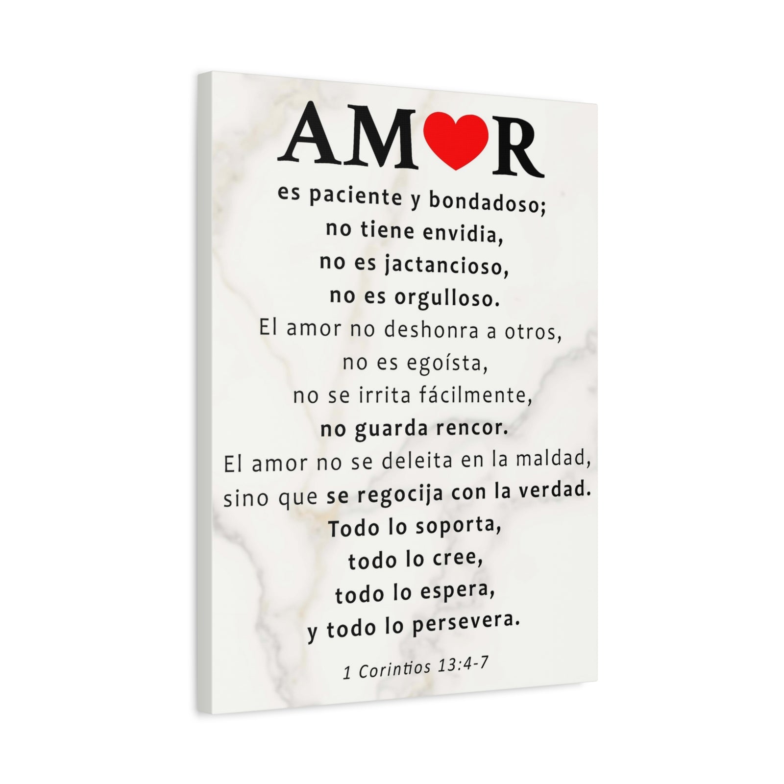 Scripture Walls Amor 1 Corintios 13:4-7 Bible Verse Canvas Christian Wall Art Ready to Hang Unframed-Express Your Love Gifts