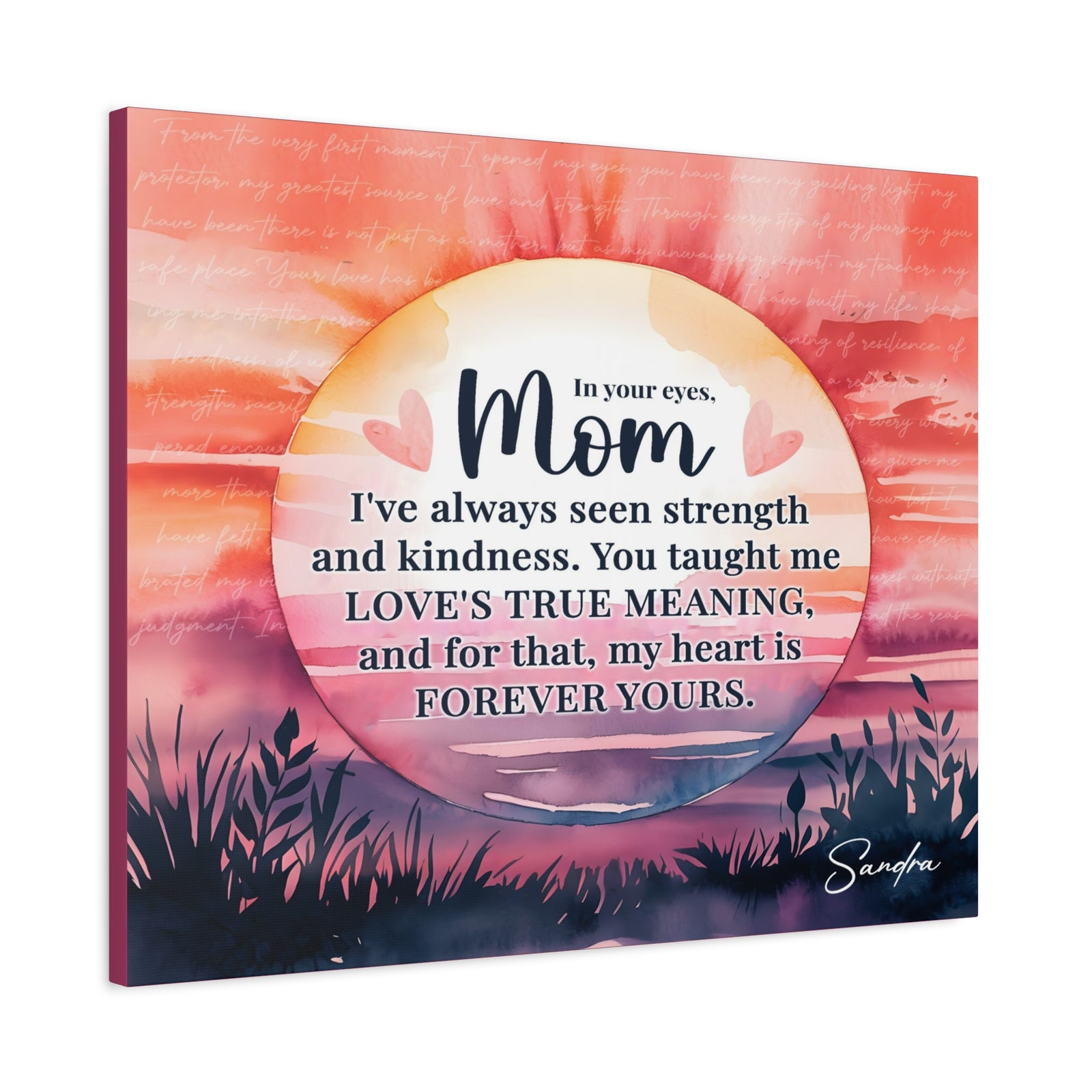 Personalized To Mom Forever Yours Inspirational Quote – Elegant Home Décor-Express Your Love Gifts