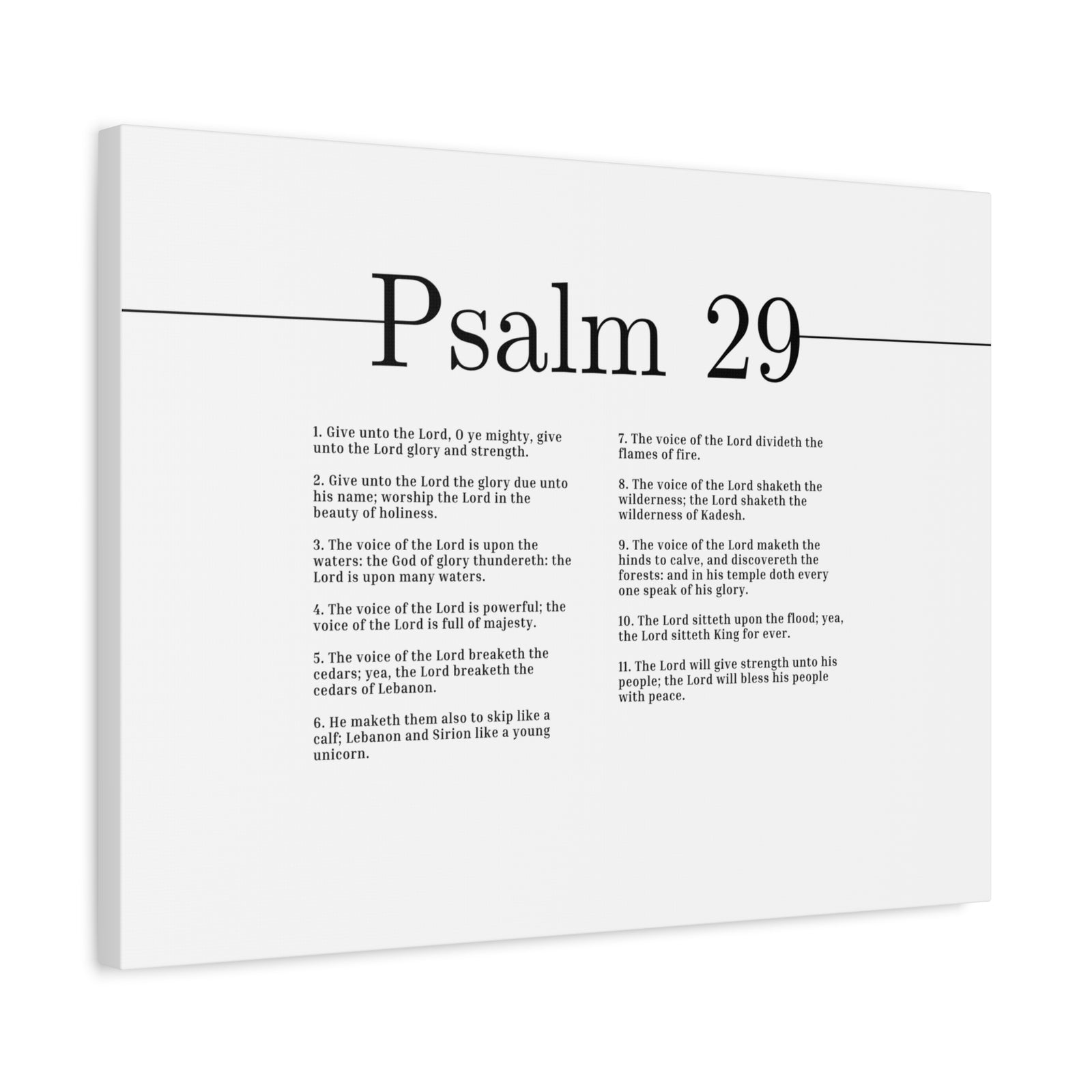 Scripture Canvas The Voice Of The Lord Is Powerful Psalm 29 Christian Wall Art Bible Verse Print Ready to Hang-Express Your Love Gifts