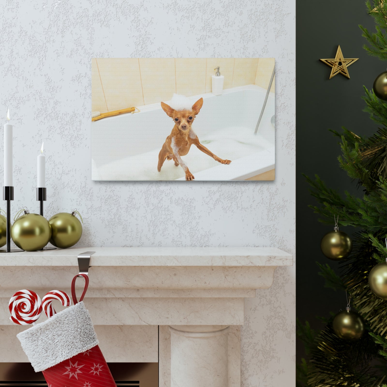 Cute Russkiy Toy Bath Canvas Wall Art for Home Decor Ready-to-Hang-Express Your Love Gifts