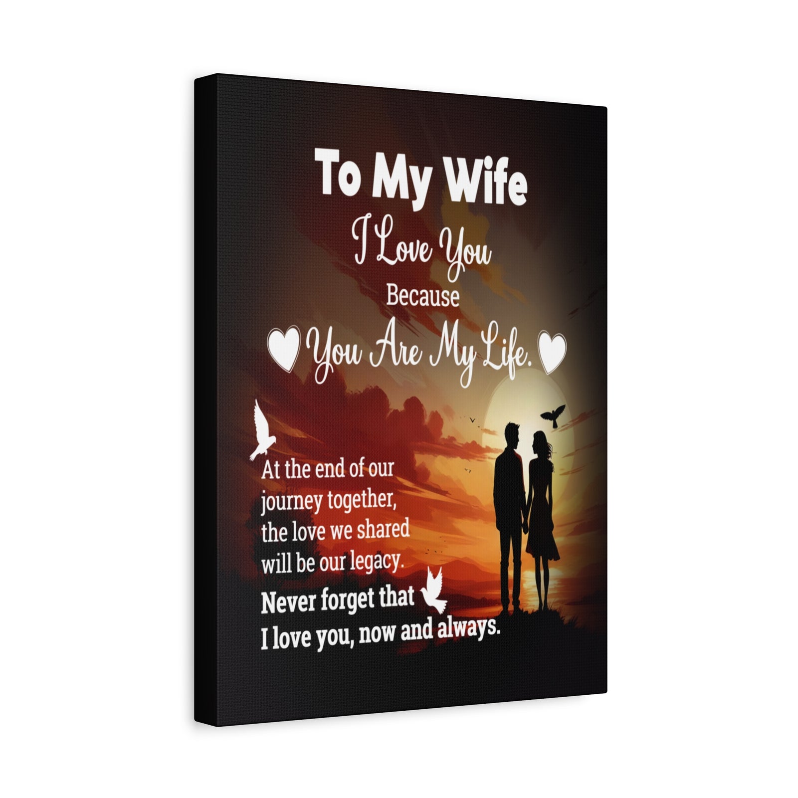 To My Wife Sunset Romance Canvas Wall Art - Heartfelt Gift of Love & Legacy-Express Your Love Gifts