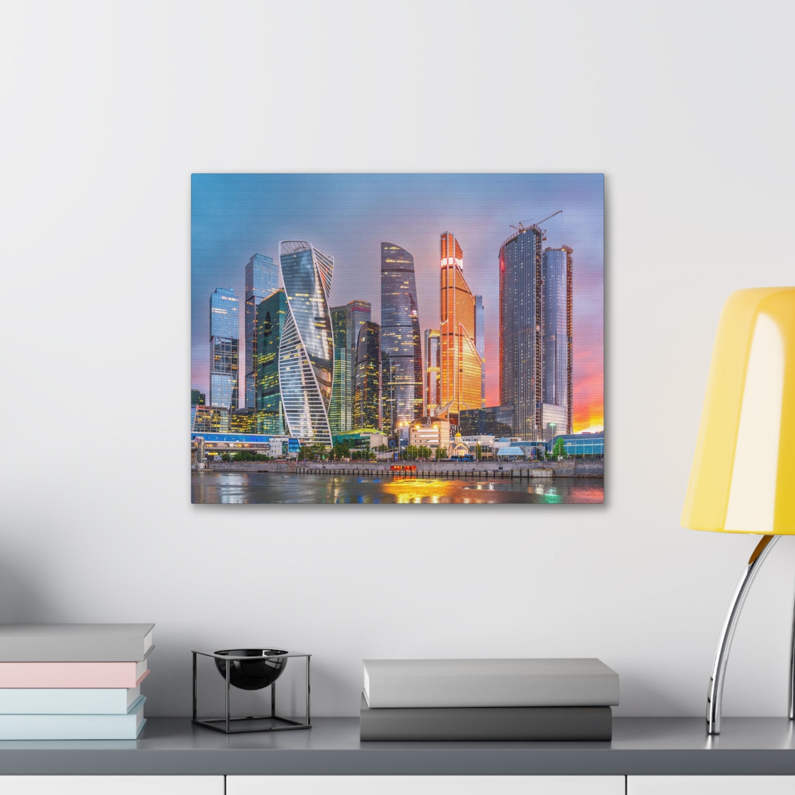 Moscow Night Skyline Canvas Artwork High-Quality Breathtaking Stunning Cityscape for Home Decor Ready to Hang-Express Your Love Gifts