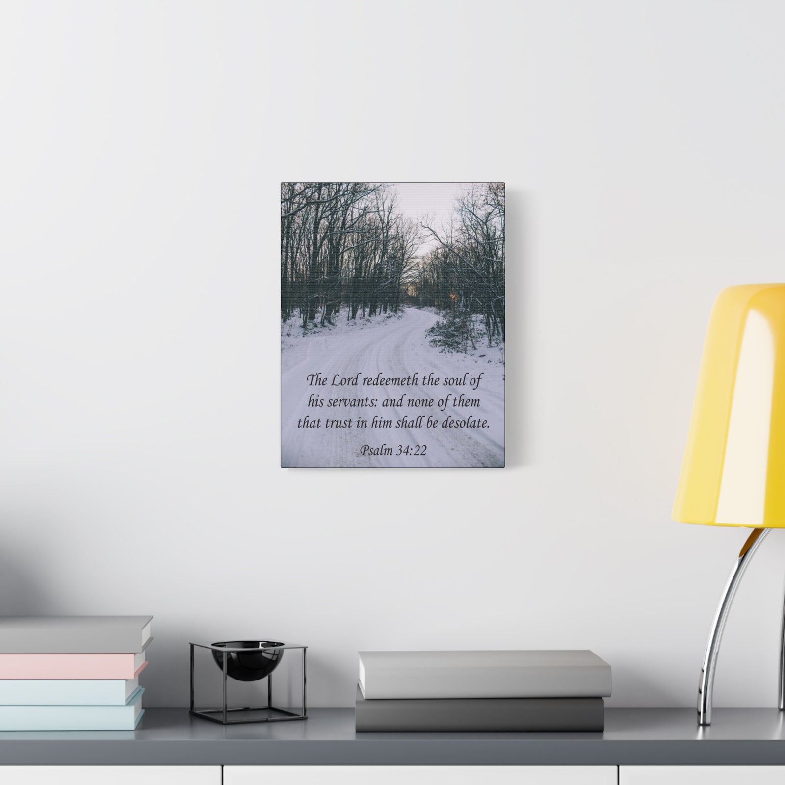 Bible Verse Canvas The Lord Redeemeth The Soul Psalm 34:22 Christian Home Décor Wall Art Scripture Ready to Hang Faith Print-Express Your Love Gifts