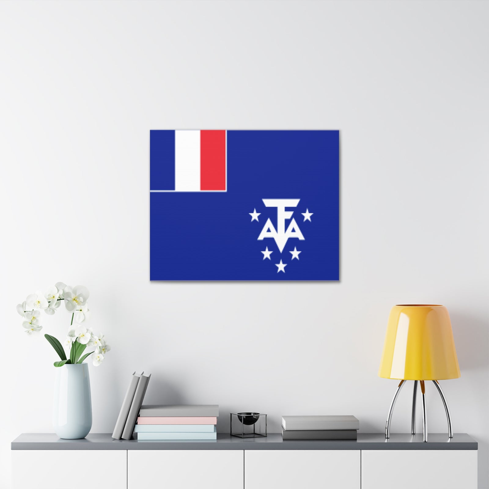 French Southern and Antarctic Lands Country Flag Canvas Vibrant Wall Art Unframed Home Decor-Express Your Love Gifts