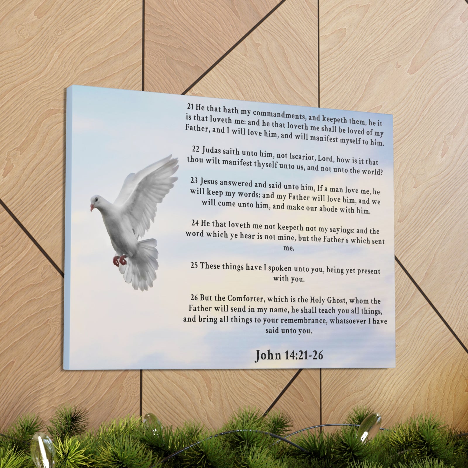 Scripture Walls John 14:21-26 KJV Bible Verse Canvas Christian Wall Art Ready to Hang Unframed-Express Your Love Gifts