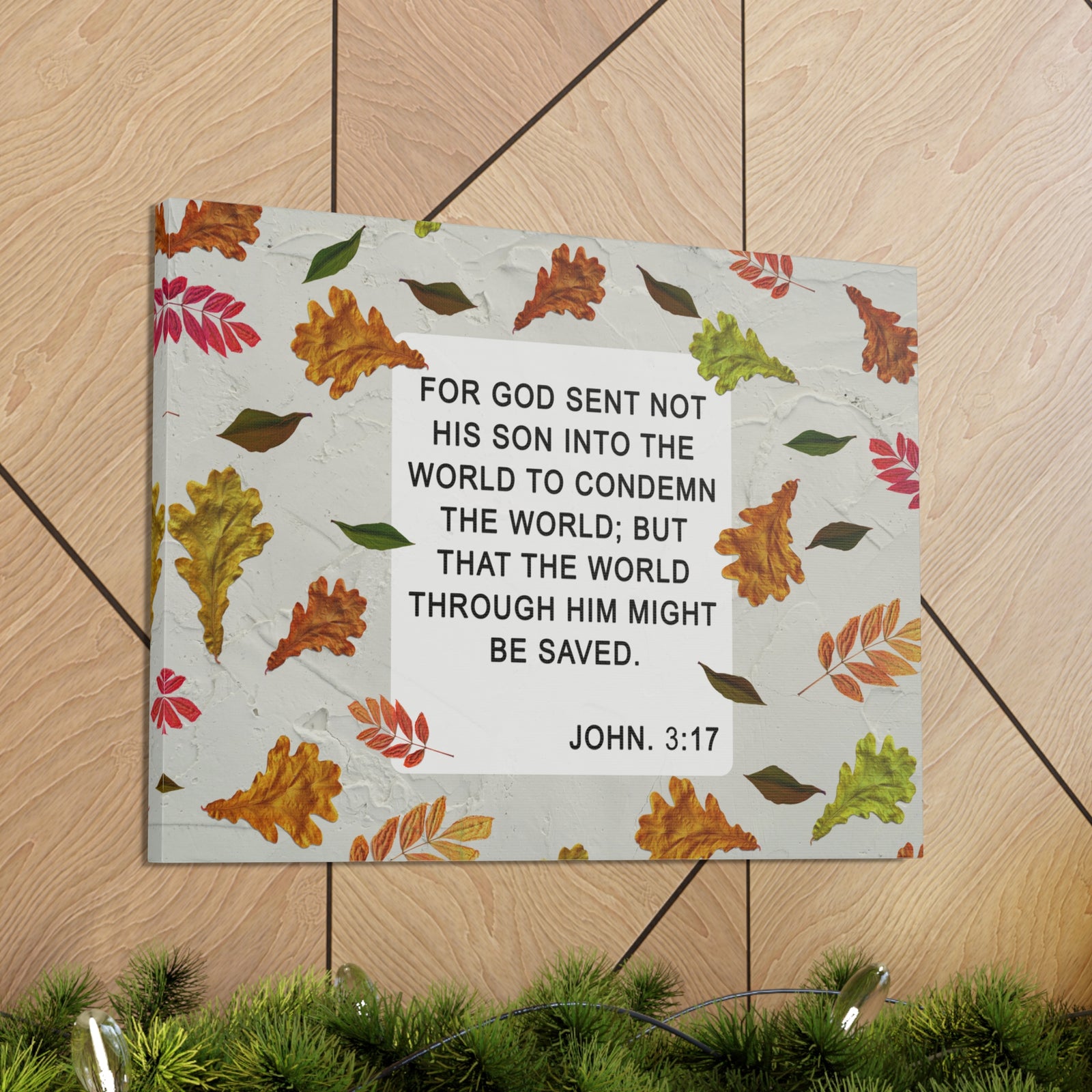 Scripture Walls God Sent John 3:17 Bible Verse Canvas Christian Wall Art Ready to Hang-Express Your Love Gifts