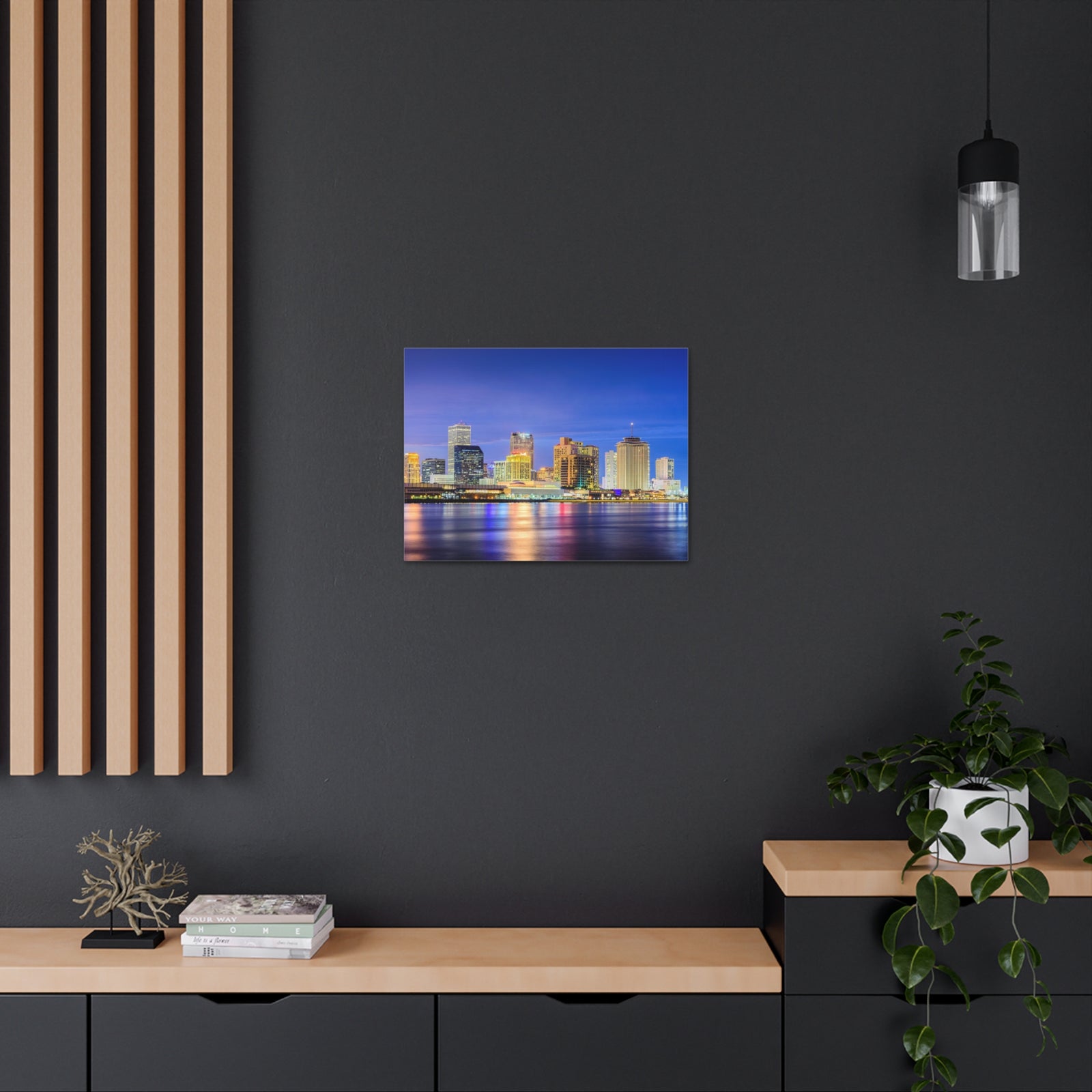 New Orleans Night Skyline Canvas Artwork High-Quality Breathtaking Stunning Cityscape for Home Decor Ready to Hang-Express Your Love Gifts