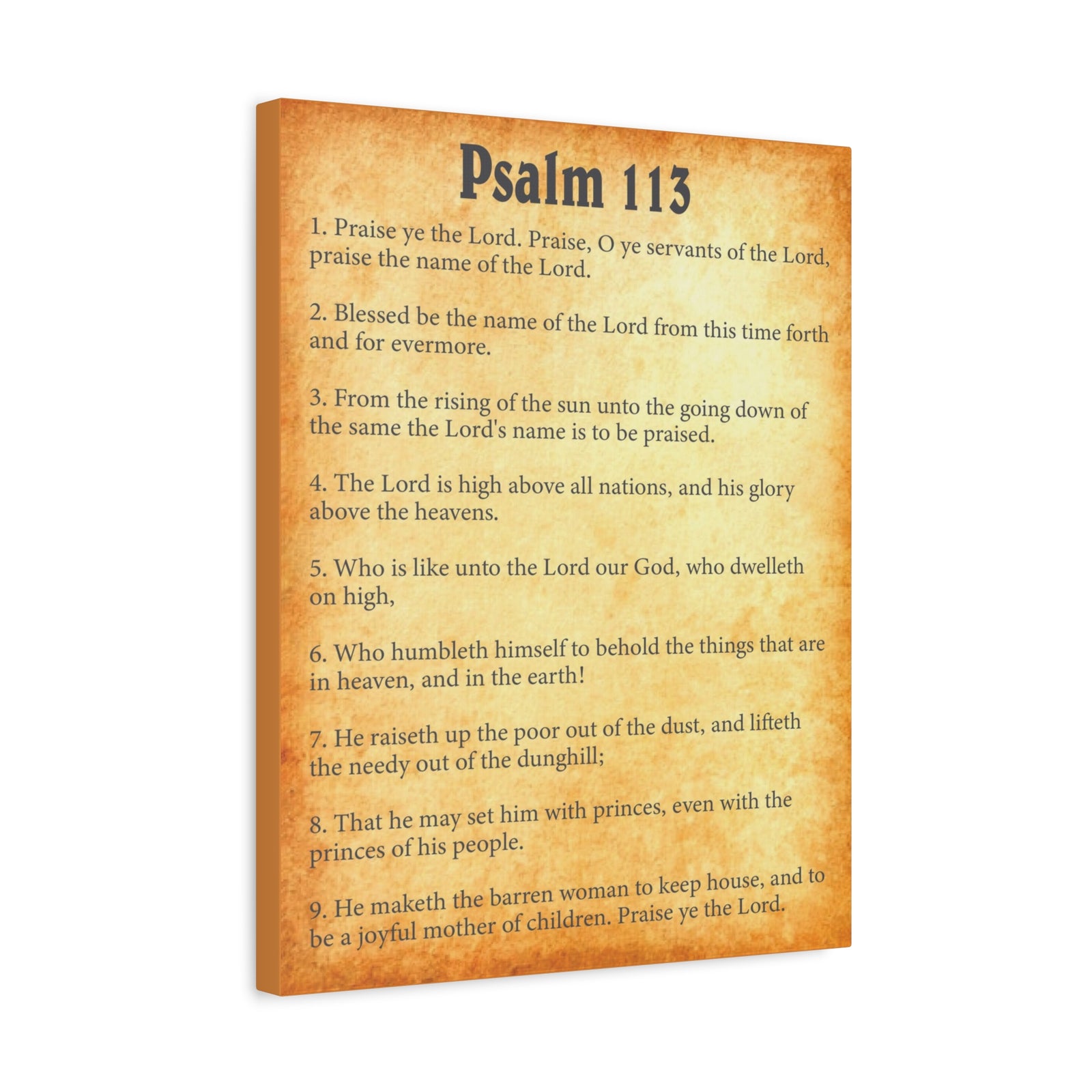 Scripture Walls Psalm 113 Gold Bible Chapter Canvas Christian Wall Art Ready to Hang-Express Your Love Gifts