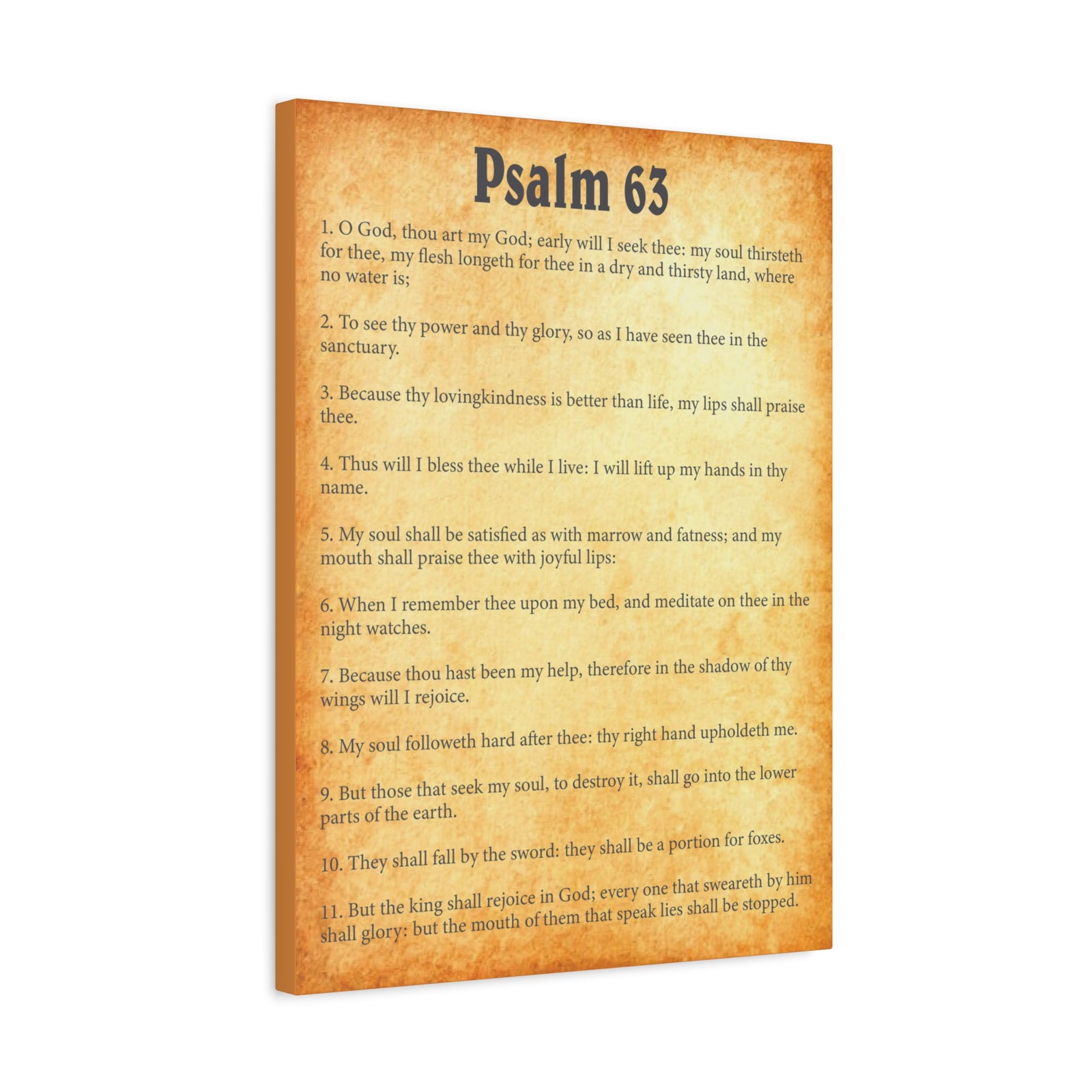 Scripture Walls Psalm 63 Gold Bible Chapter Canvas Christian Wall Art Ready to Hang-Express Your Love Gifts