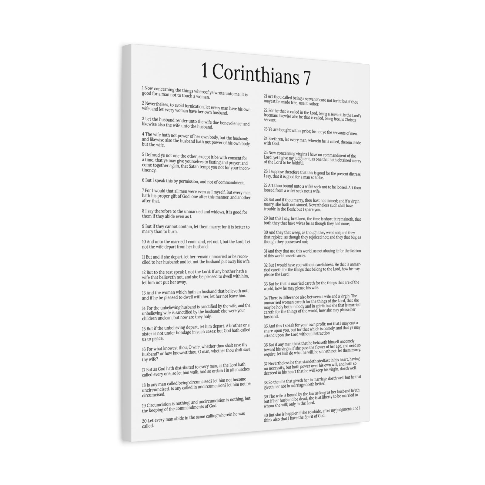 Scripture Walls Marriage 1 Corinthians 7 Chapter White Christian Wall Art Print Ready to Hang Unframed-Express Your Love Gifts